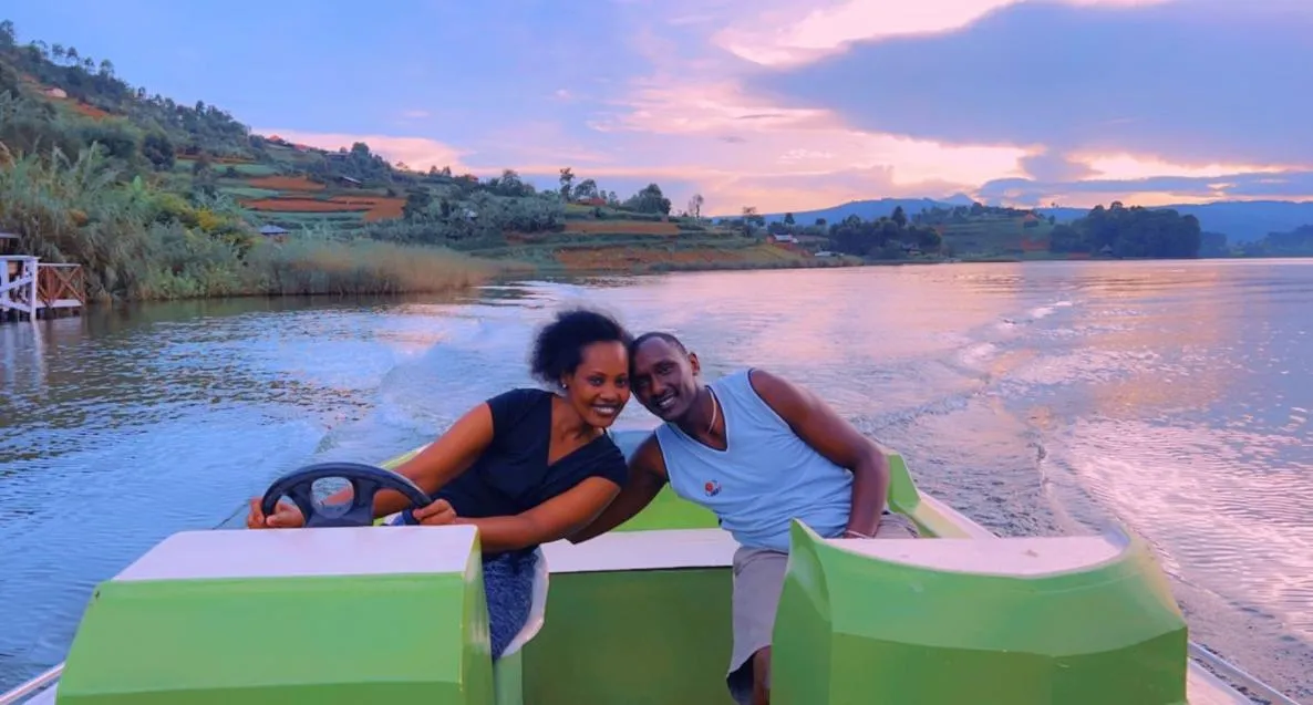 People in Lake Bunyonyi Rock Resort