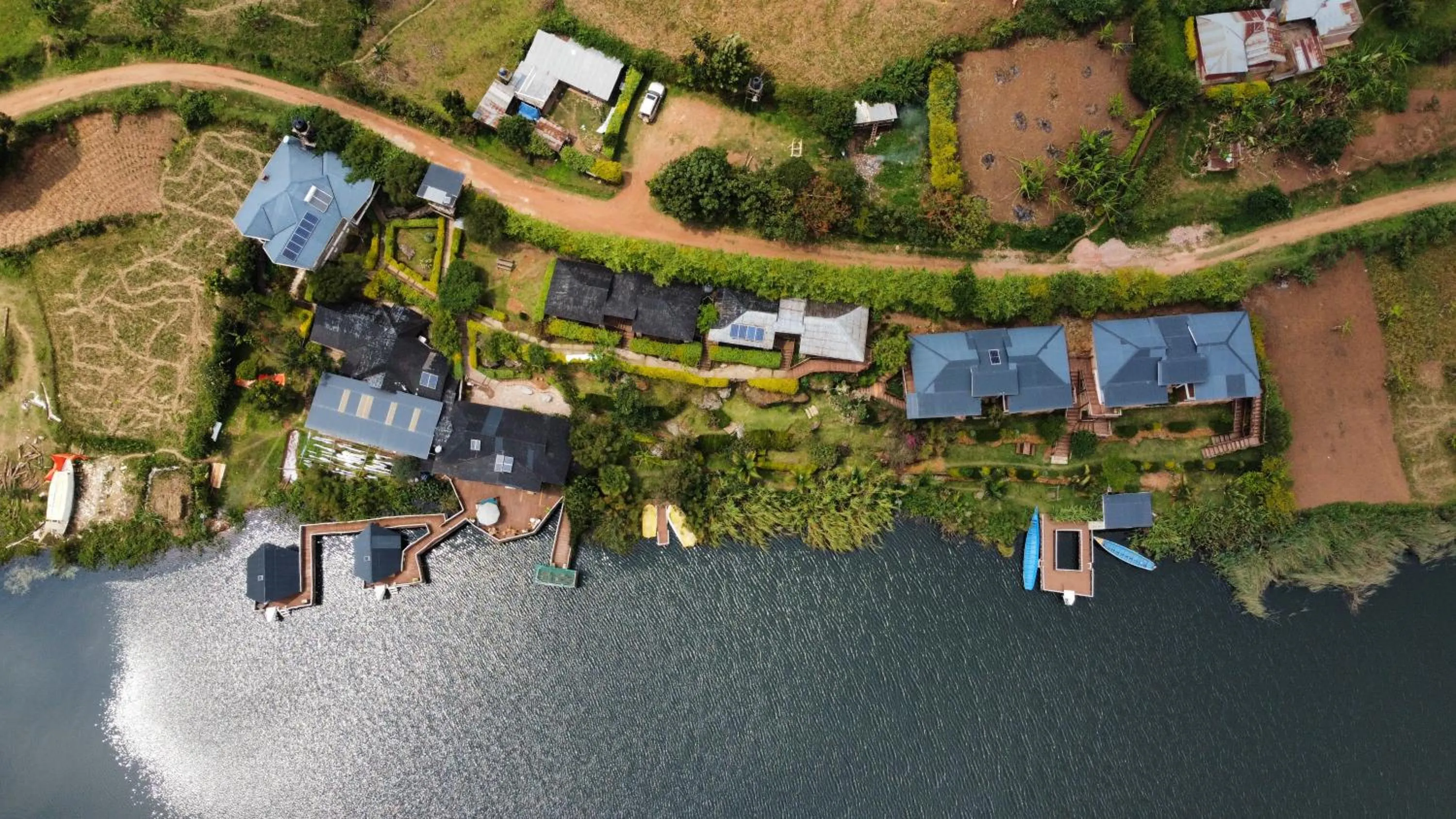 Property building in Lake Bunyonyi Rock Resort