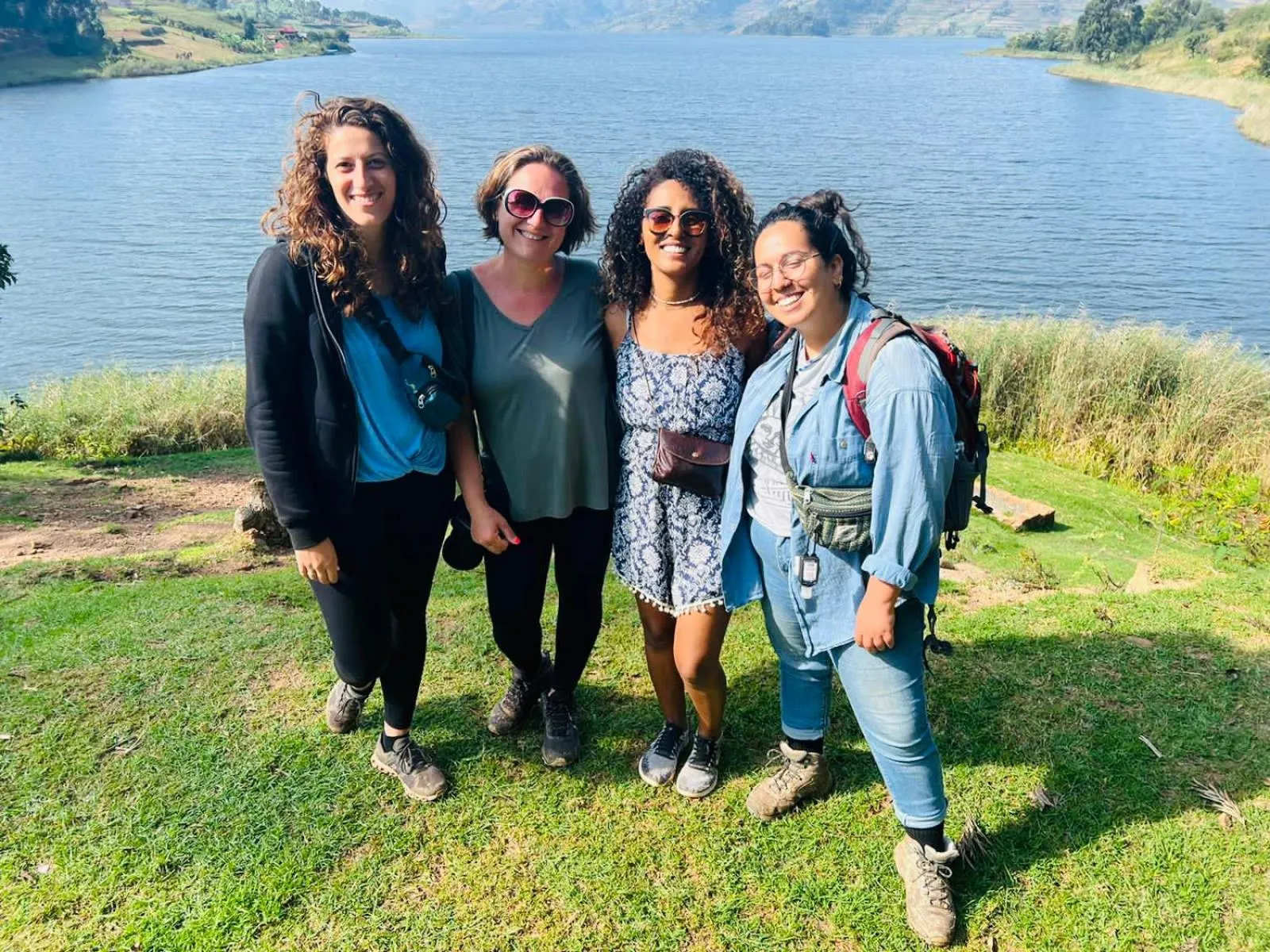 Guests in Lake Bunyonyi Rock Resort