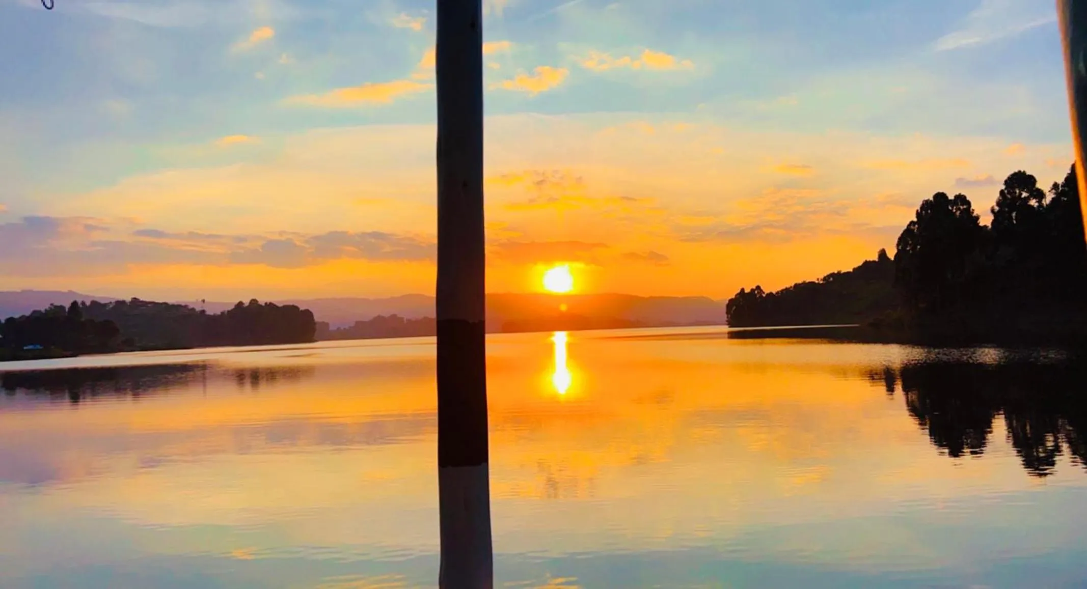 Sunset in Lake Bunyonyi Rock Resort