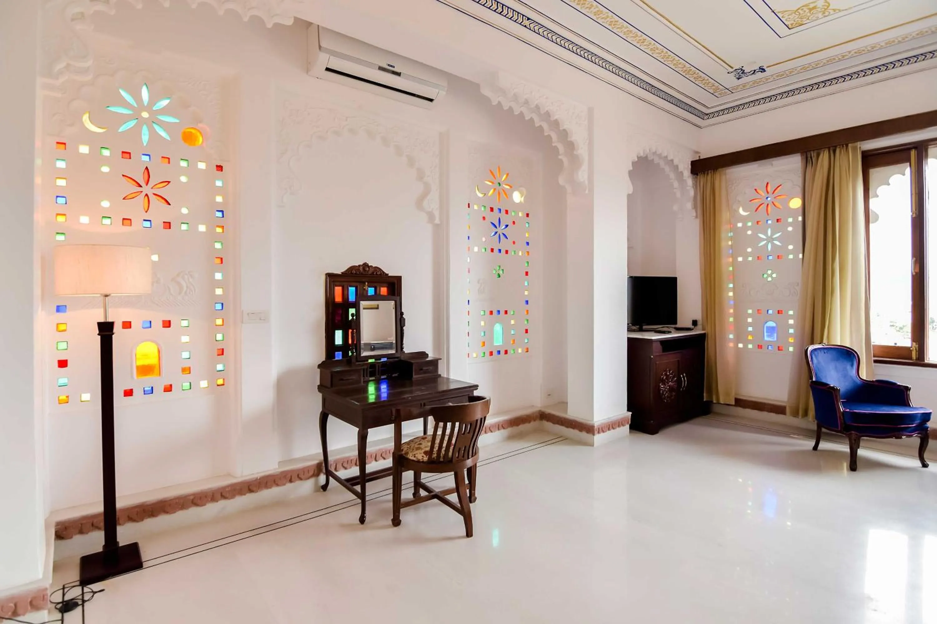 Seating area in Hotel Raj Kuber