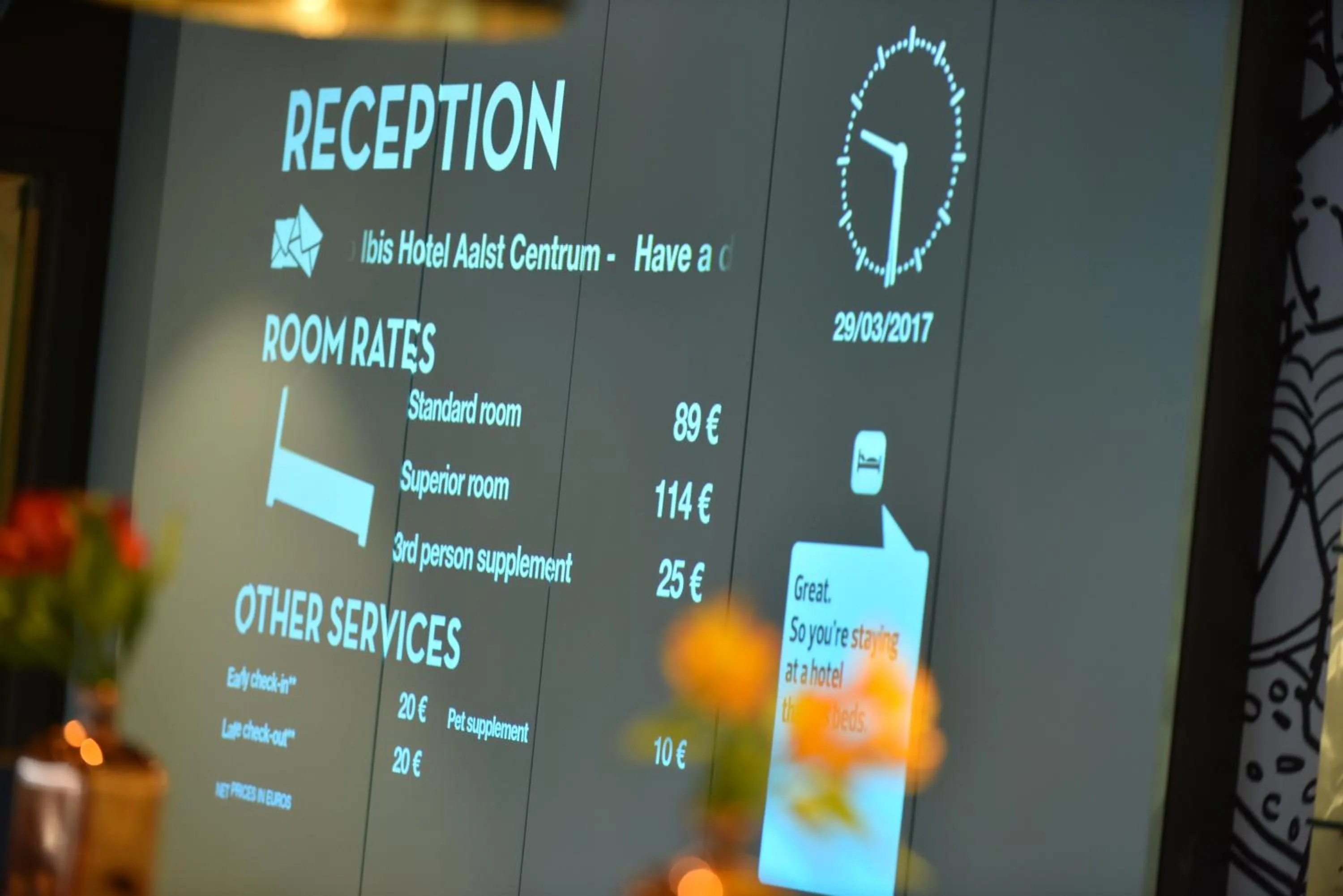 Lobby or reception in ibis Charleroi Airport Brussels South