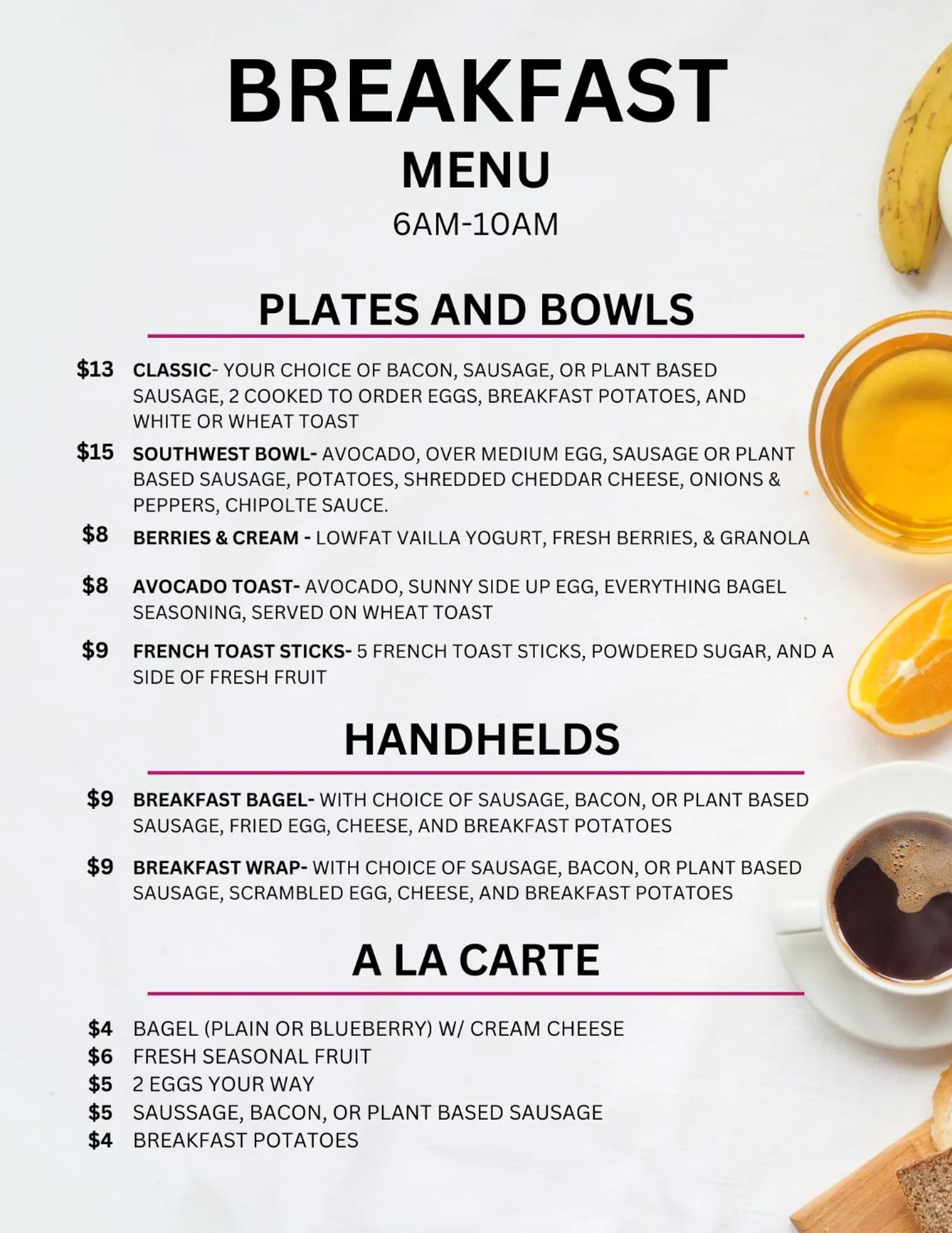 Breakfast in Aloft Newport on the Levee