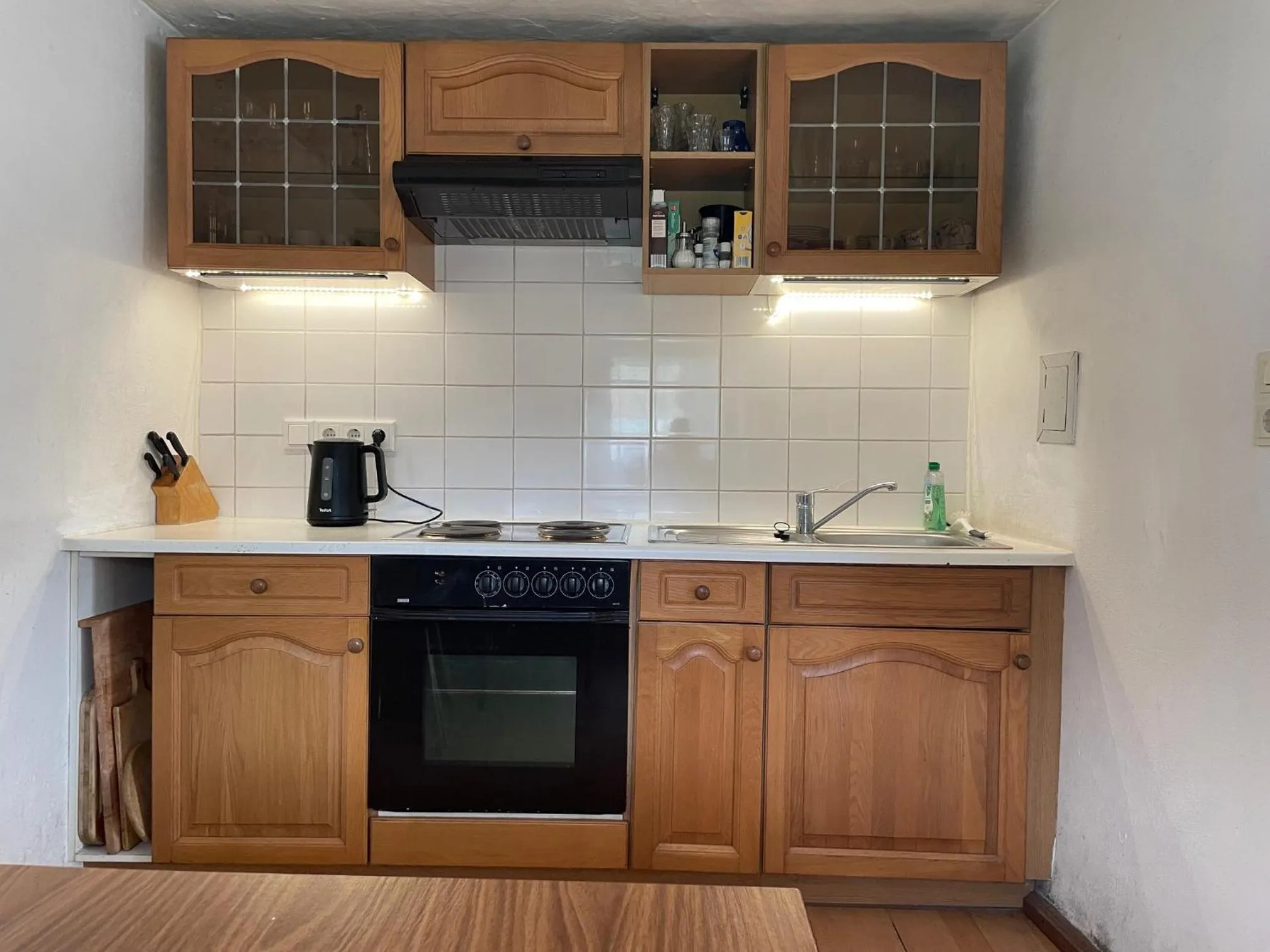 Kitchen or kitchenette in Pension am Waldesrand