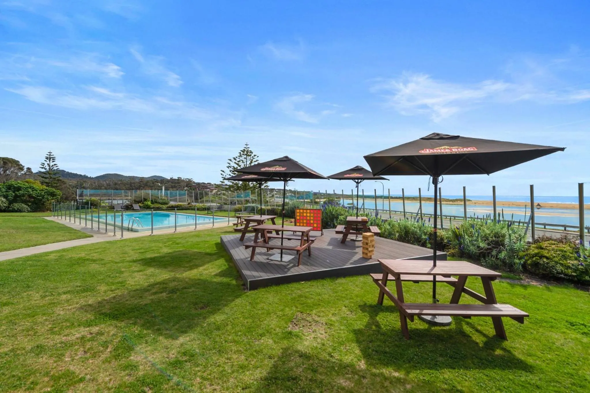 Pool view in Scamander Beach Resort