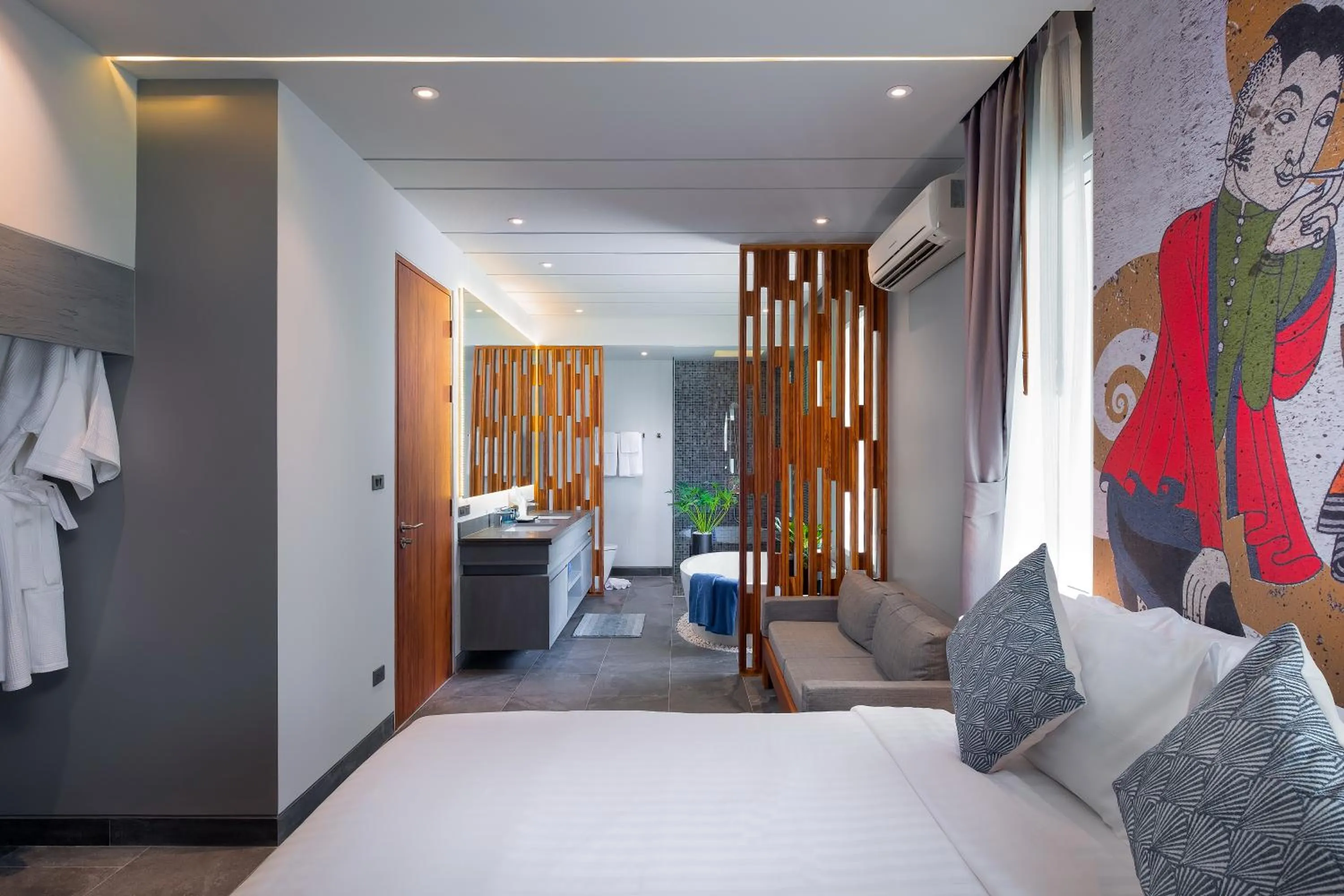 Bedroom, Bed in Karon Beach Pool Villa - Sha Extra Plus