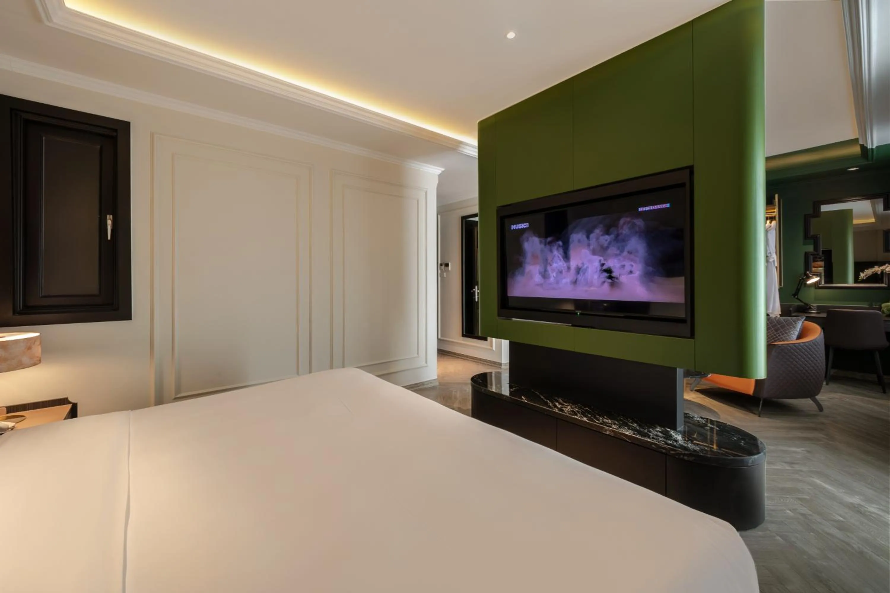 Photo of the whole room, Bed in Champton Hanoi Hotel