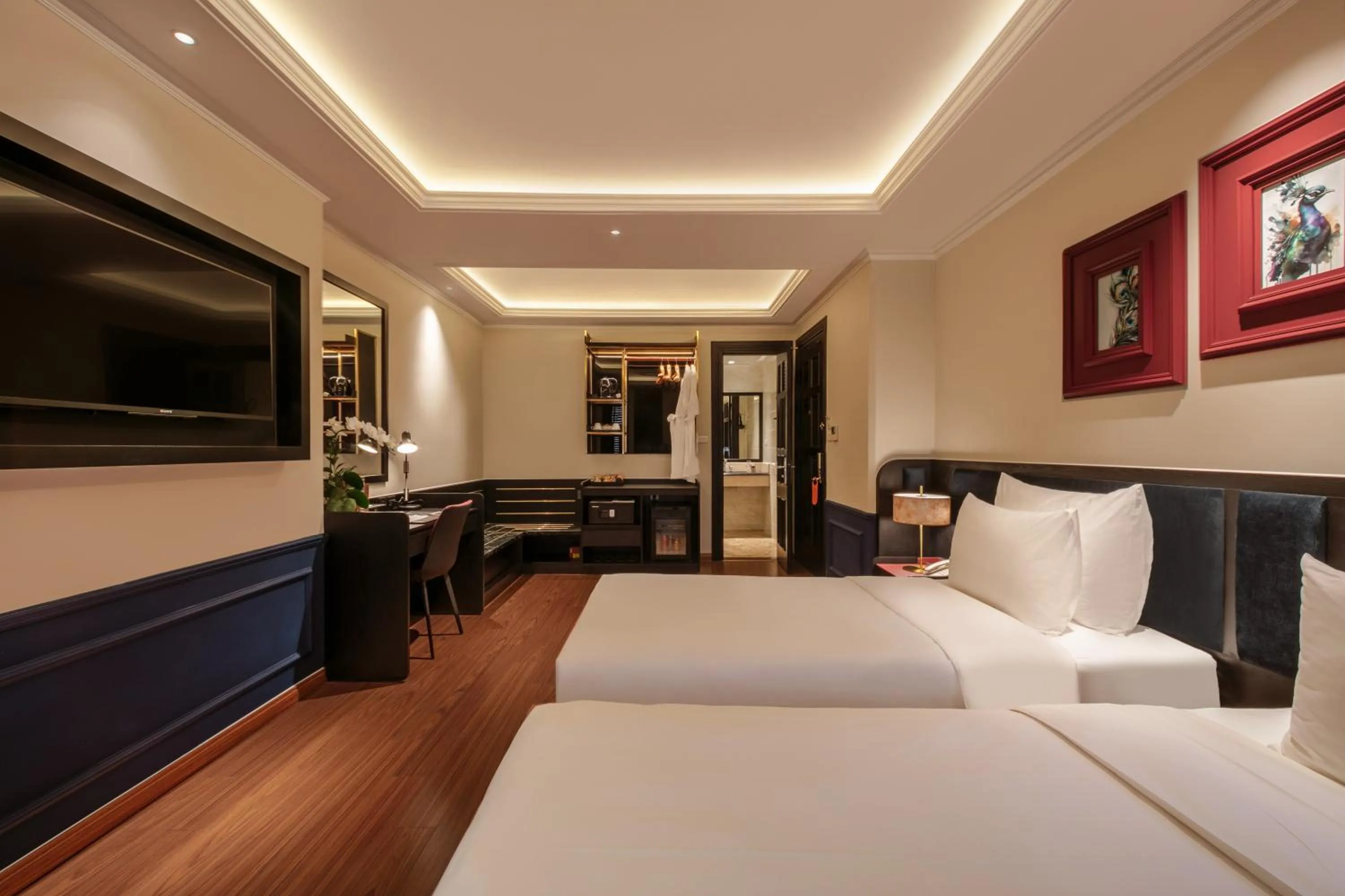 Bed in Champton Hanoi Hotel