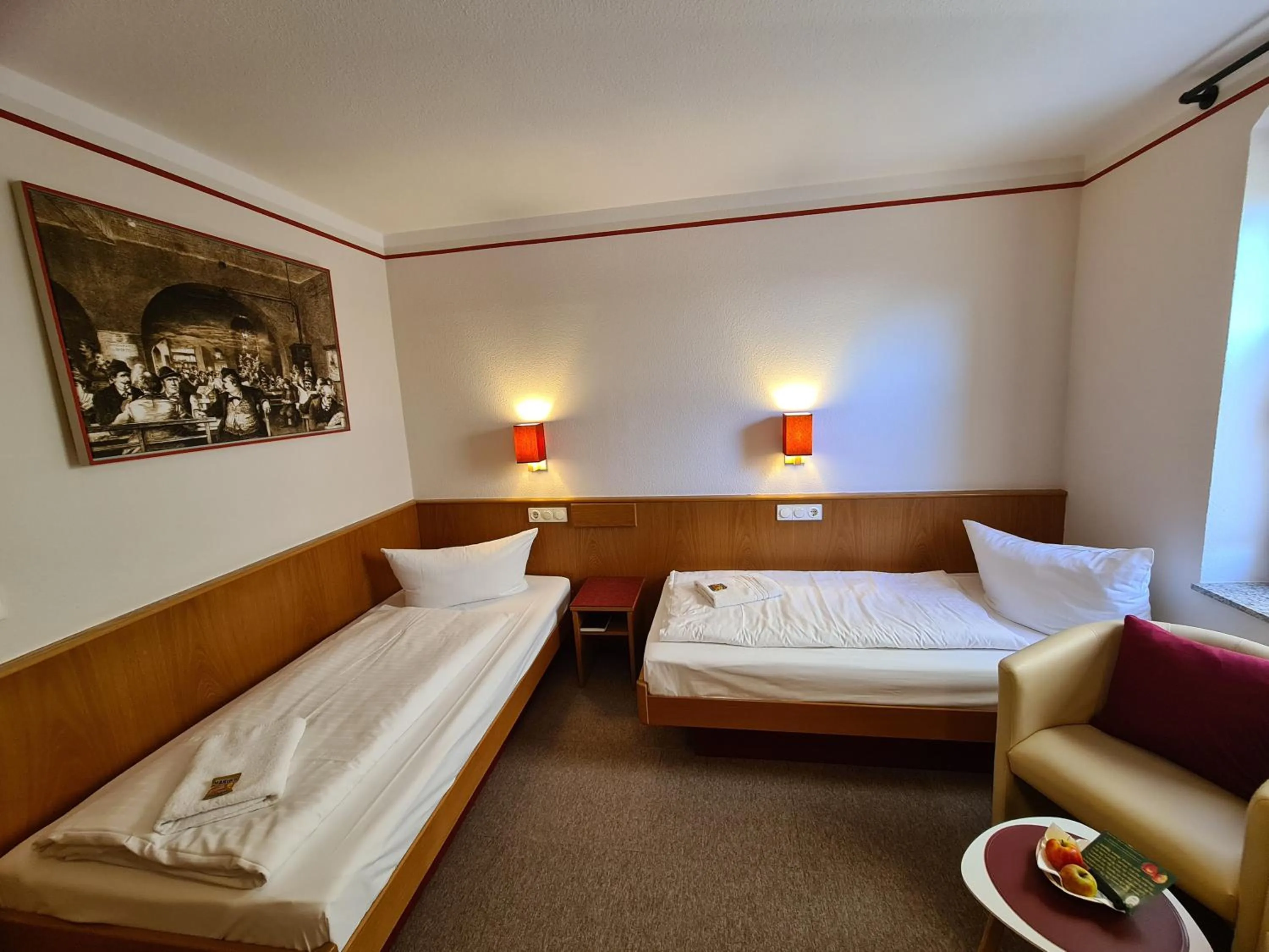 Bedroom, Bed in Hotel Brauhaus Wittenberg