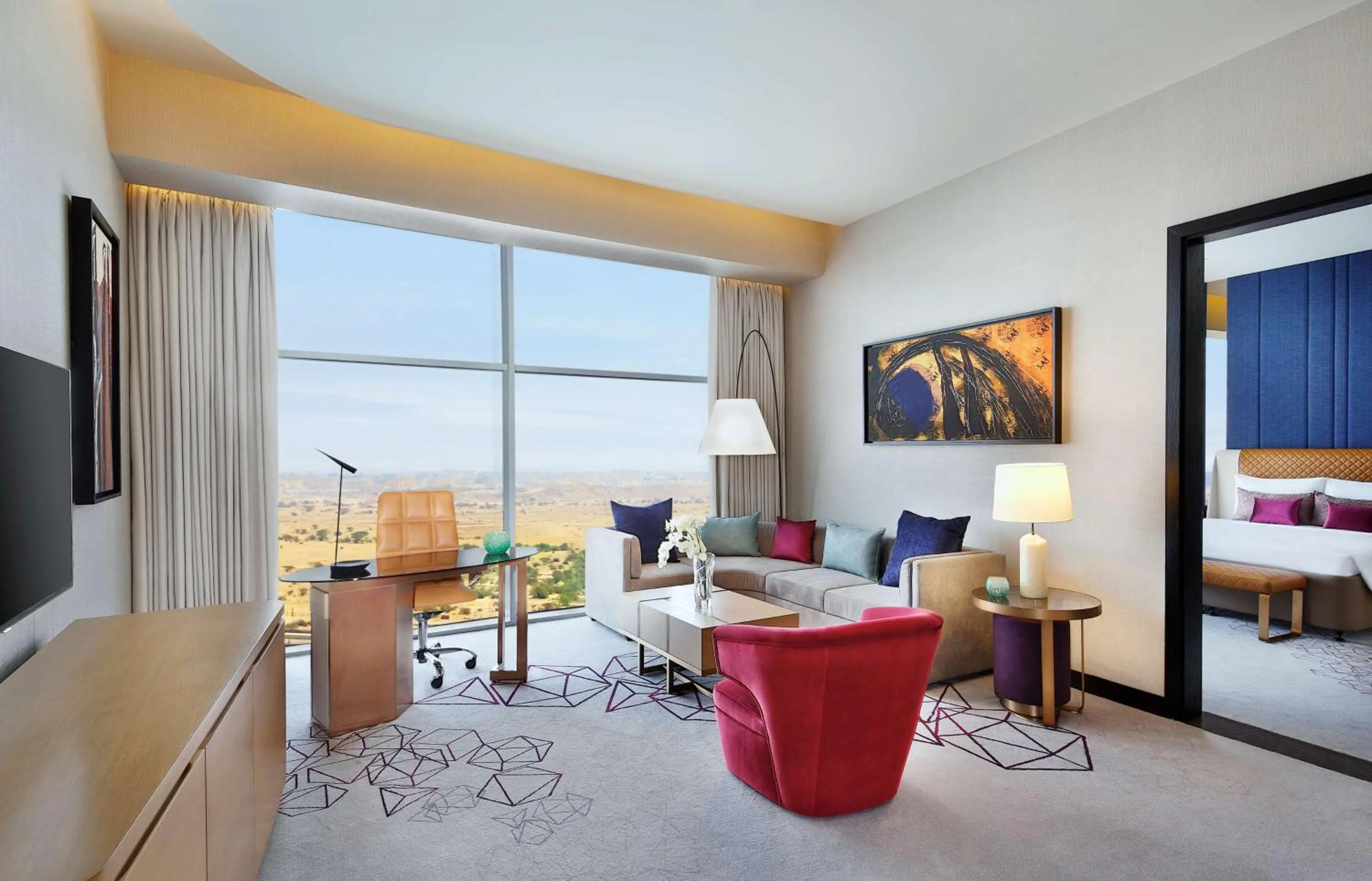 Living room, Bed in AlRayyan Hotel Doha, Curio Collection by Hilton