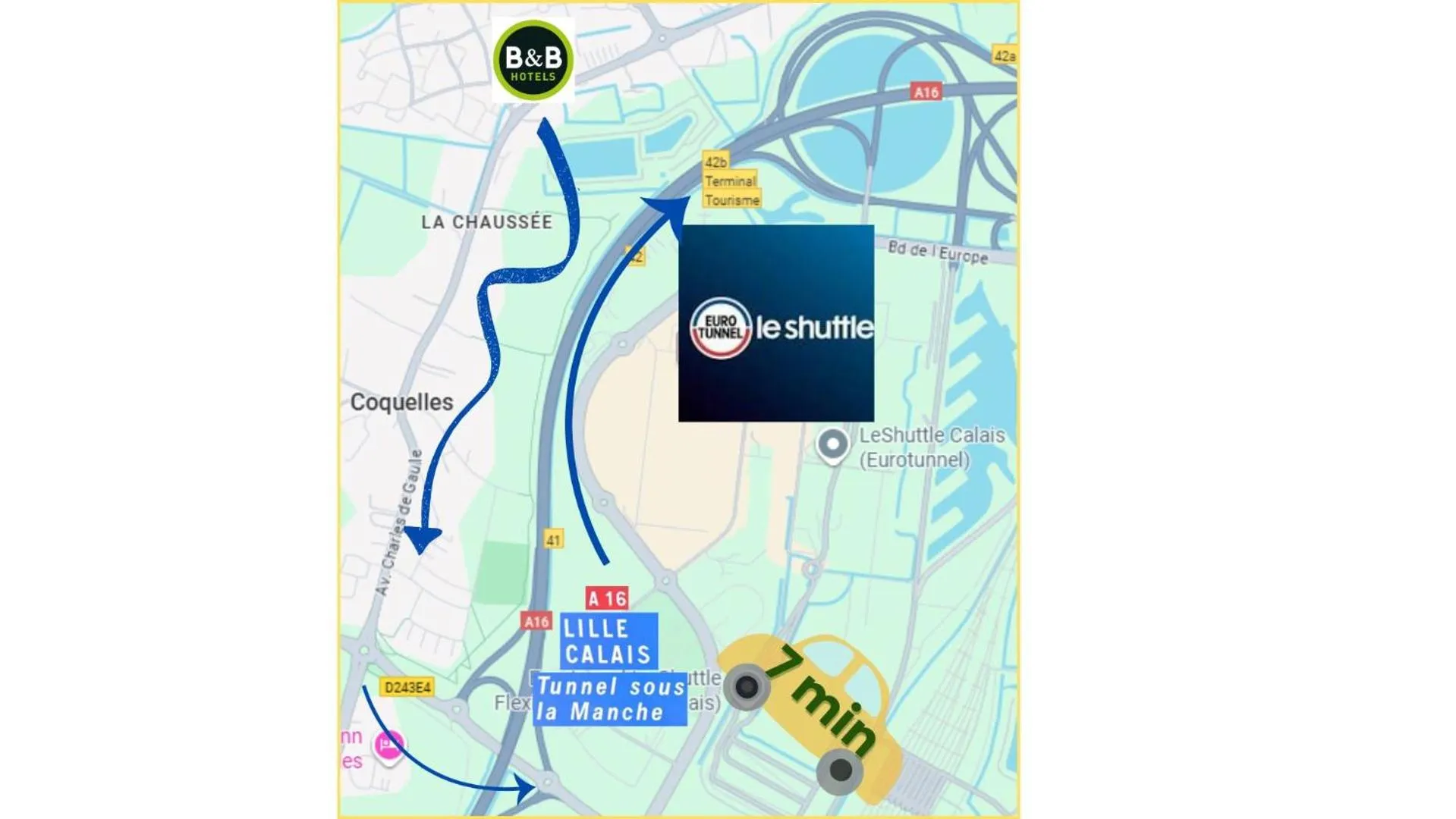 Nearby landmark in B&B HOTEL CALAIS Coquelles Tunnel sous La Manche