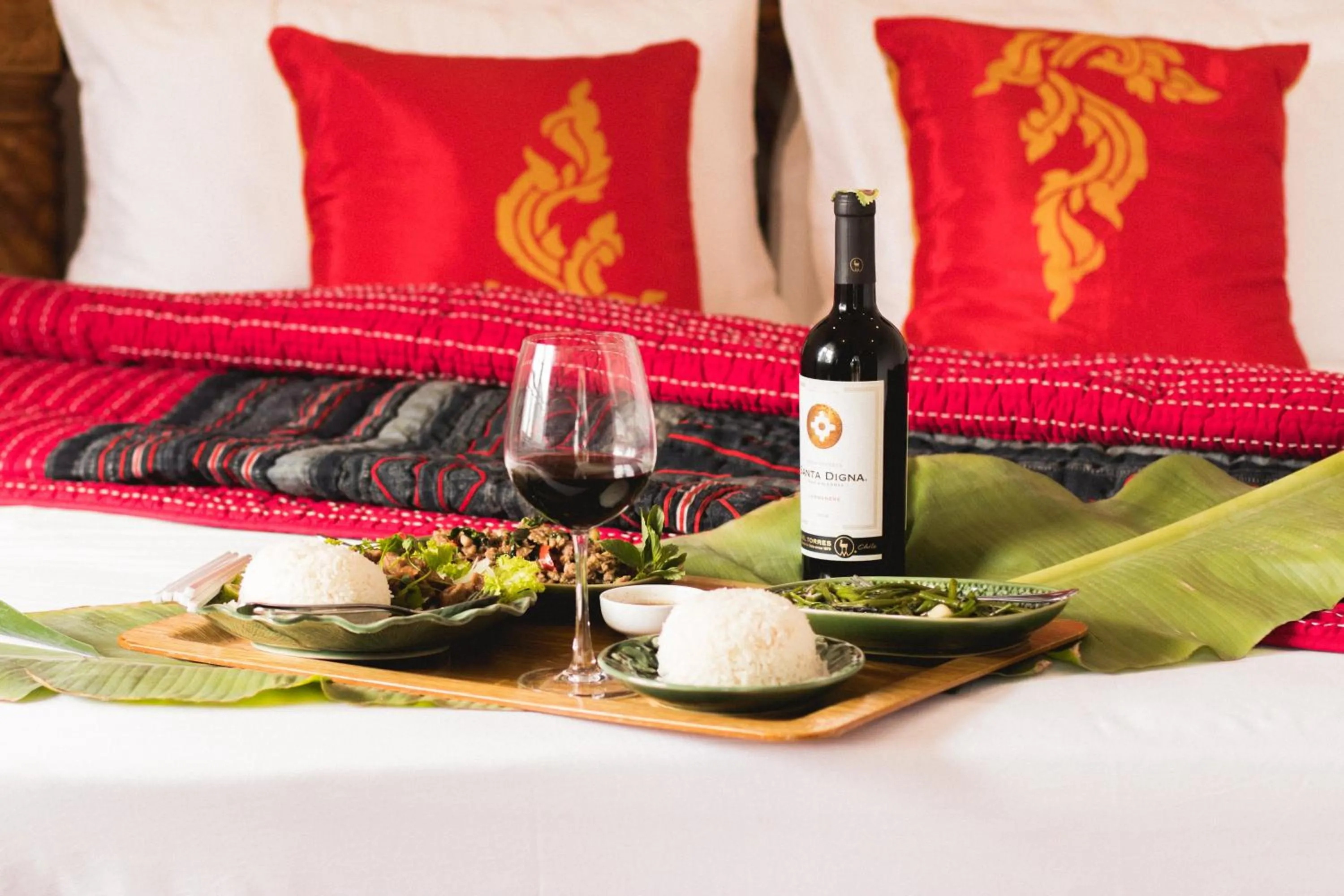 Bed in Khmer Surin Boutique Guesthouse