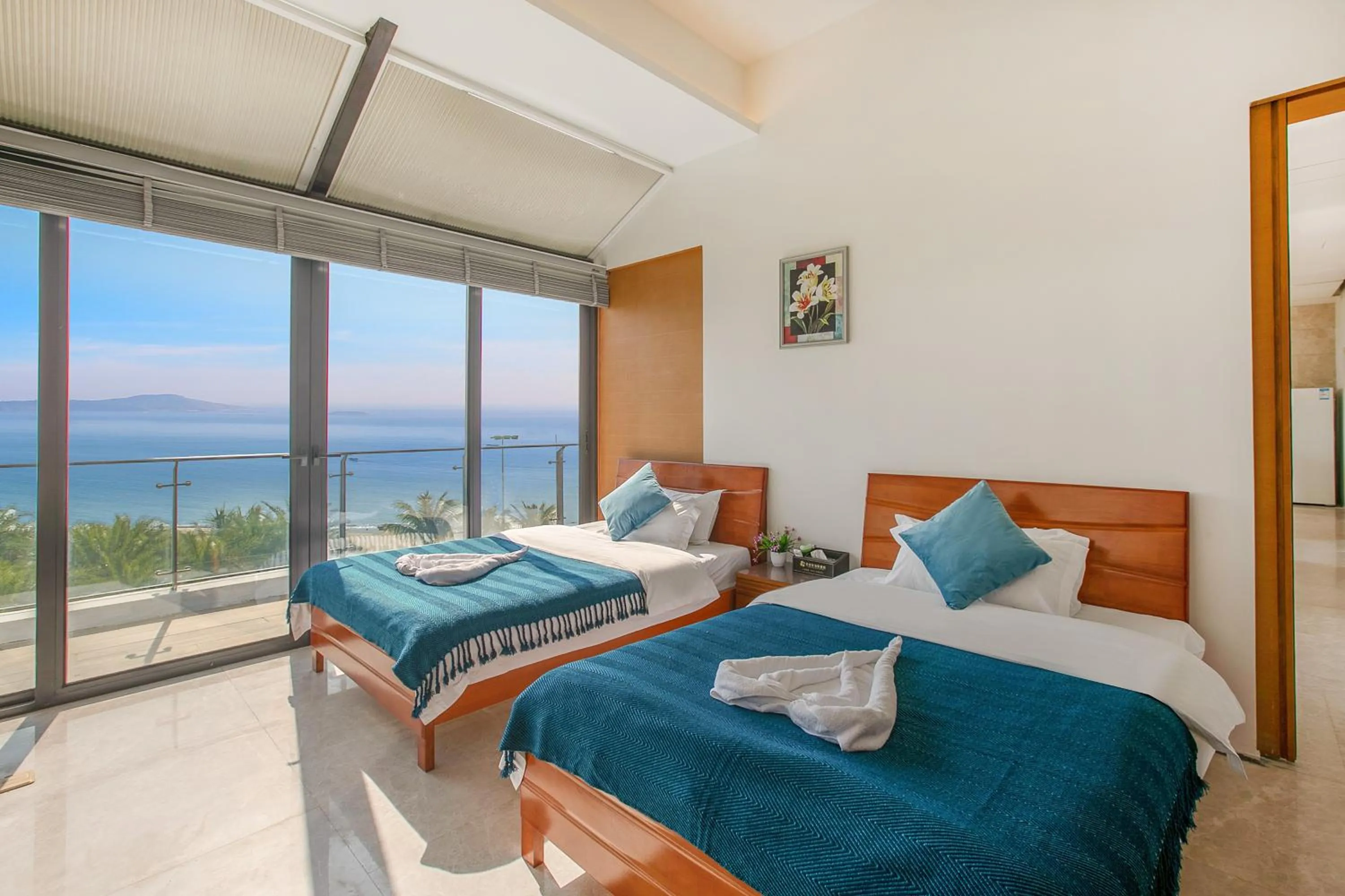 Bed in HuiZhou HuaYangNian Seaview Guesthouse