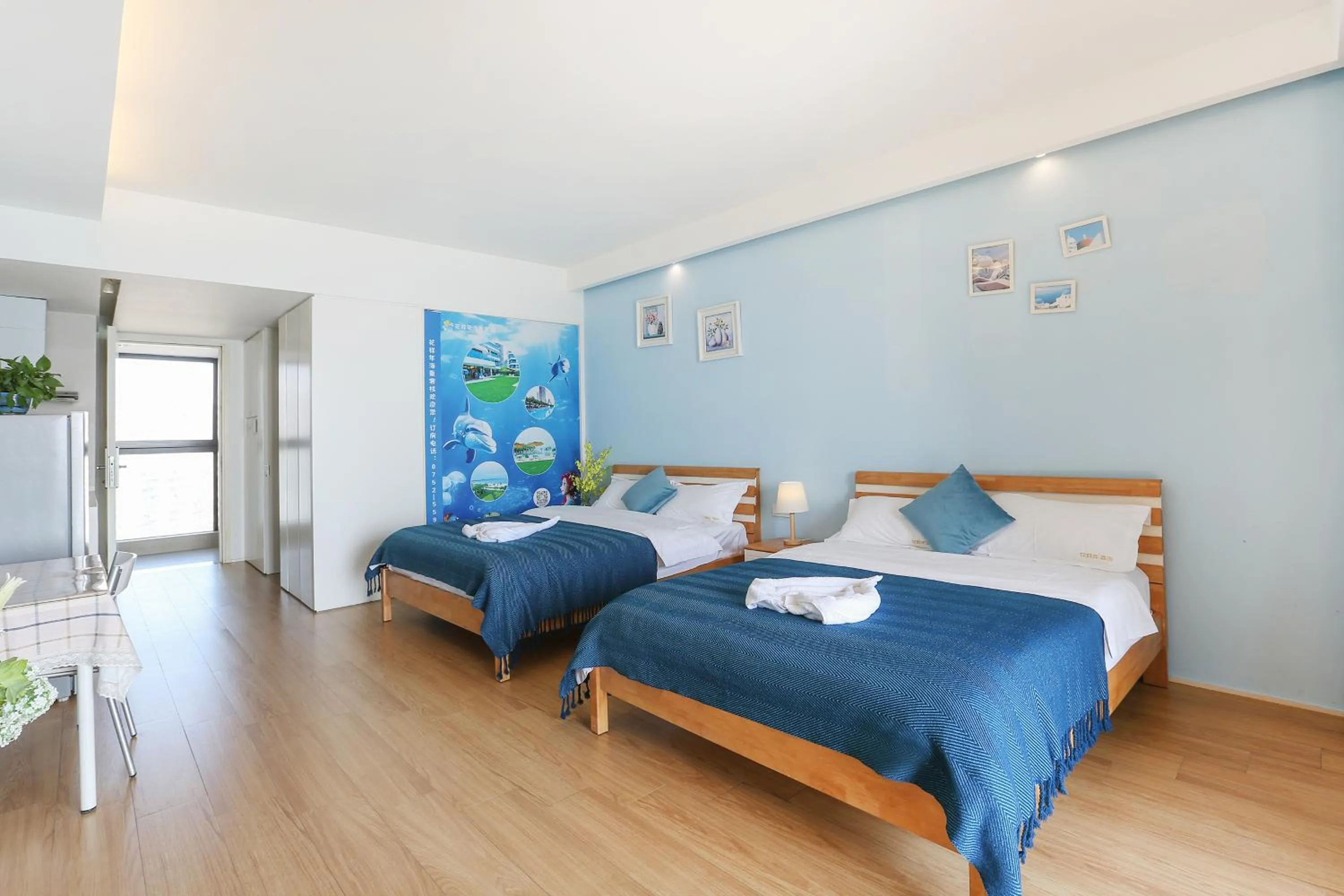 Bed in HuiZhou HuaYangNian Seaview Guesthouse