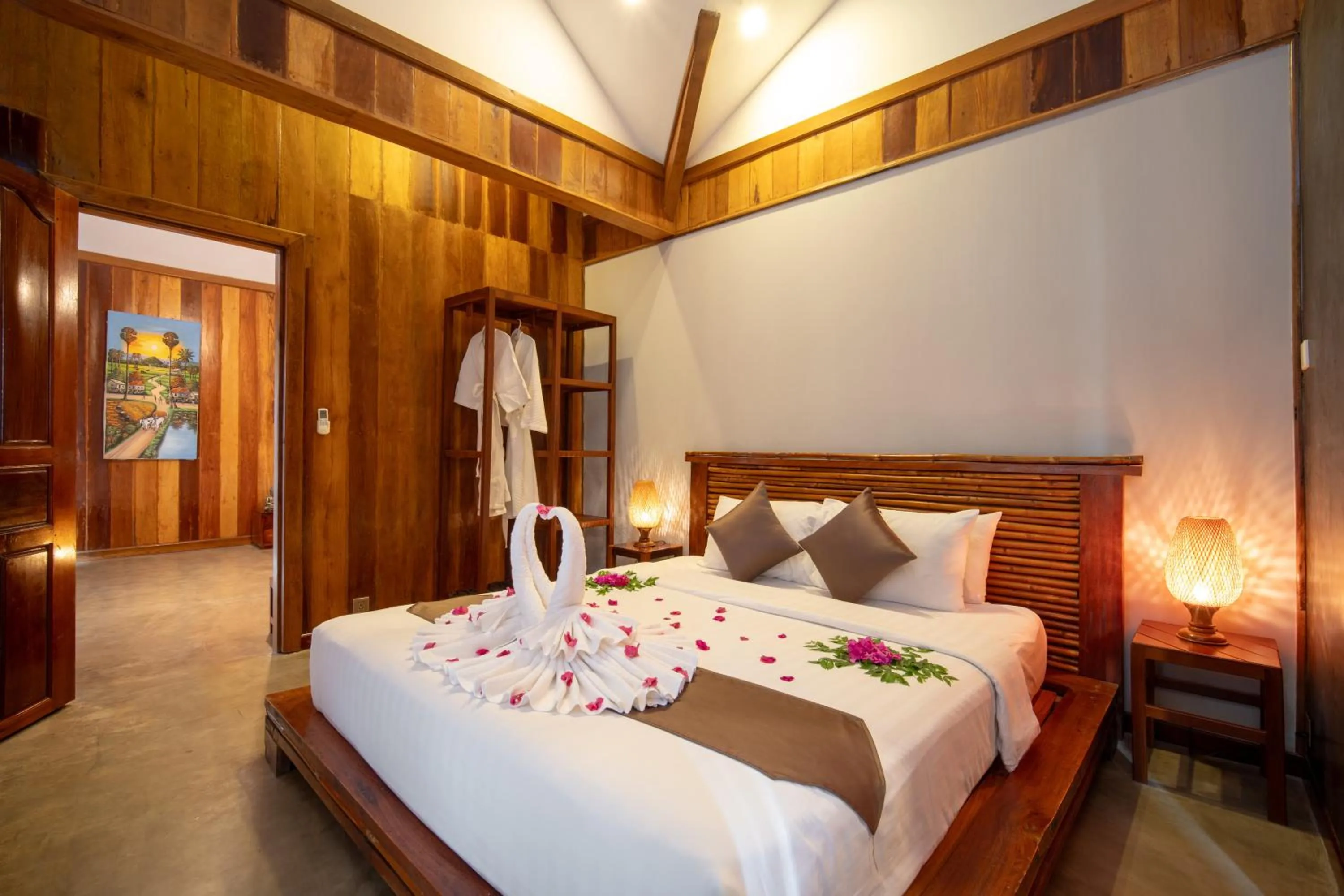 Bed in Authentic Khmer Village Resort