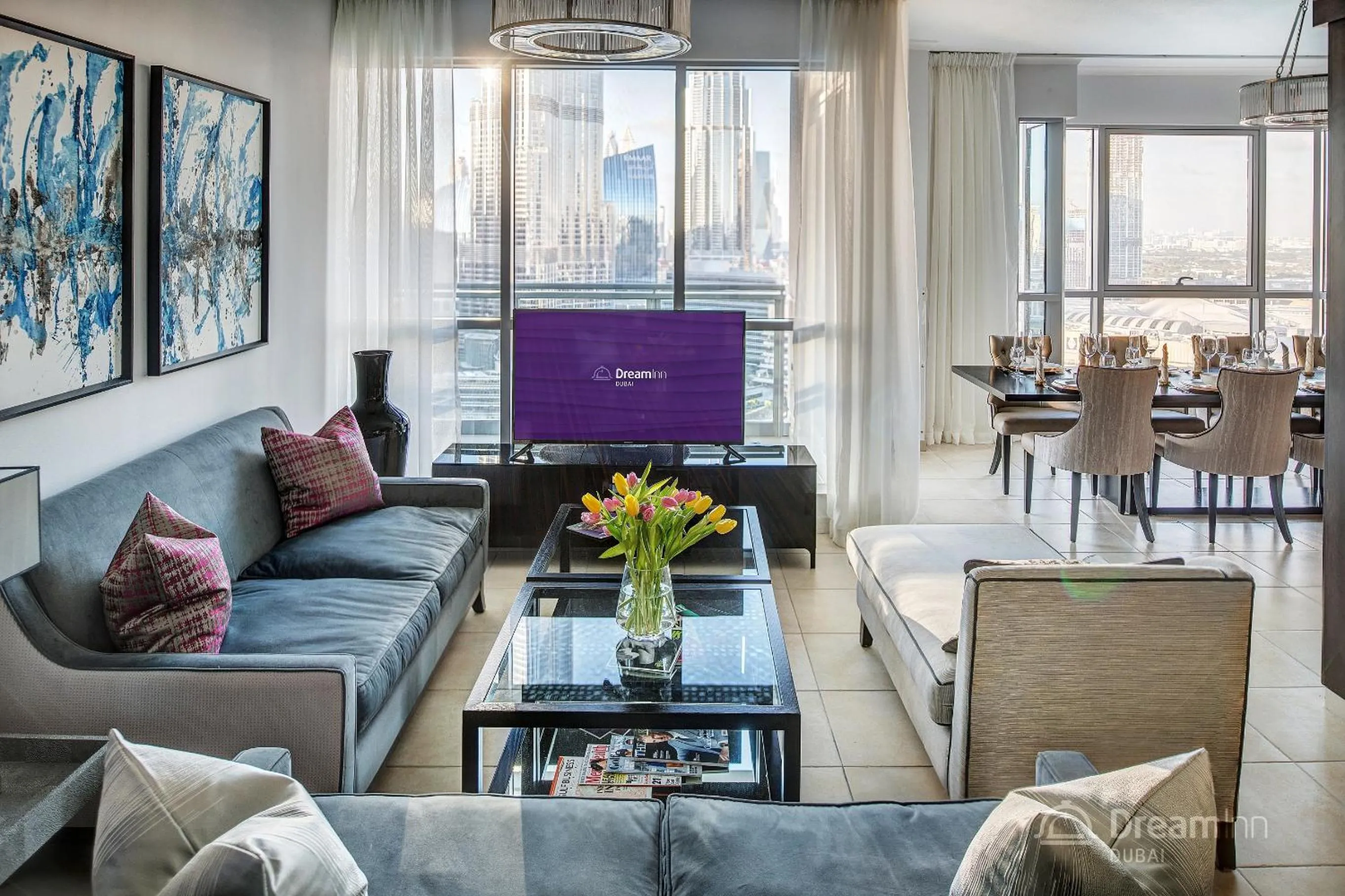 Living room in Dream Inn Apartments - Burj Residences Burj Khalifa View