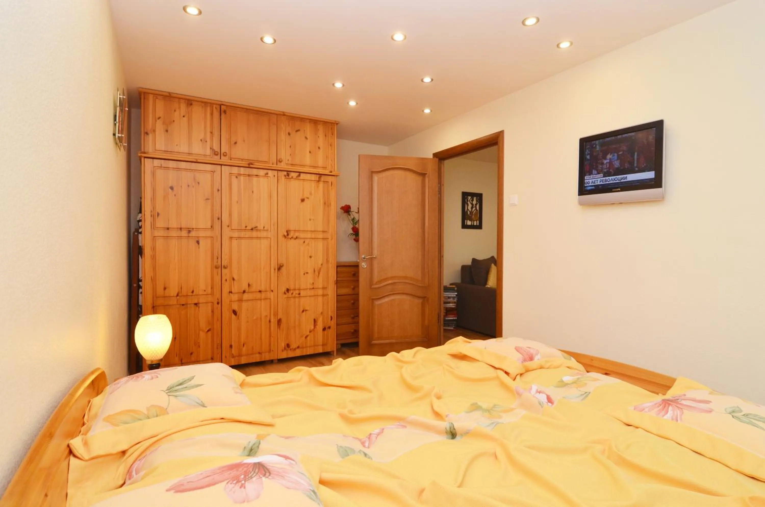 Bed in Tomsona Apartment Riga Center
