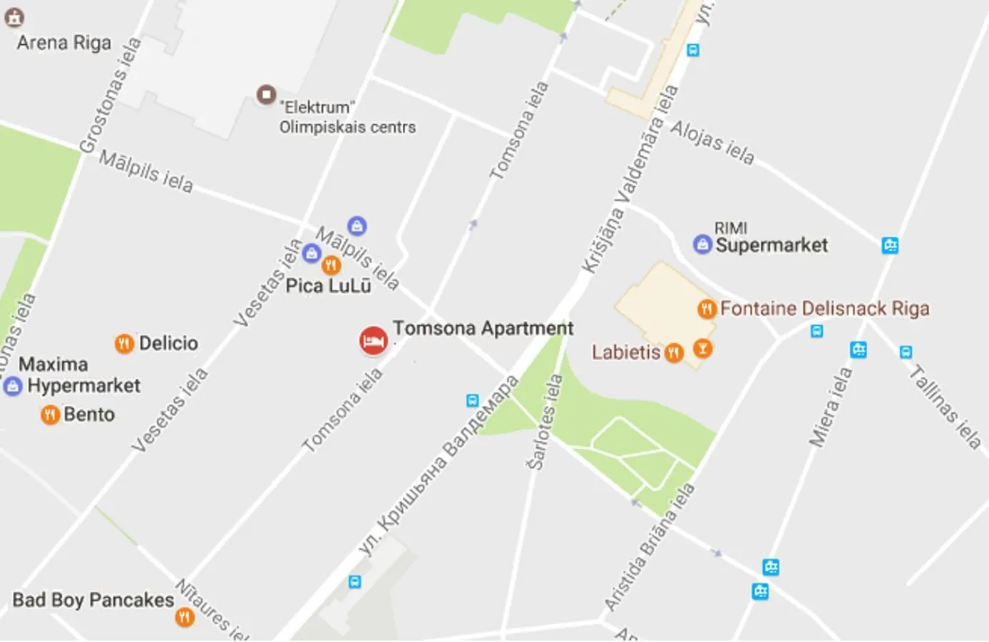 Restaurant/places to eat in Tomsona Apartment Riga Center
