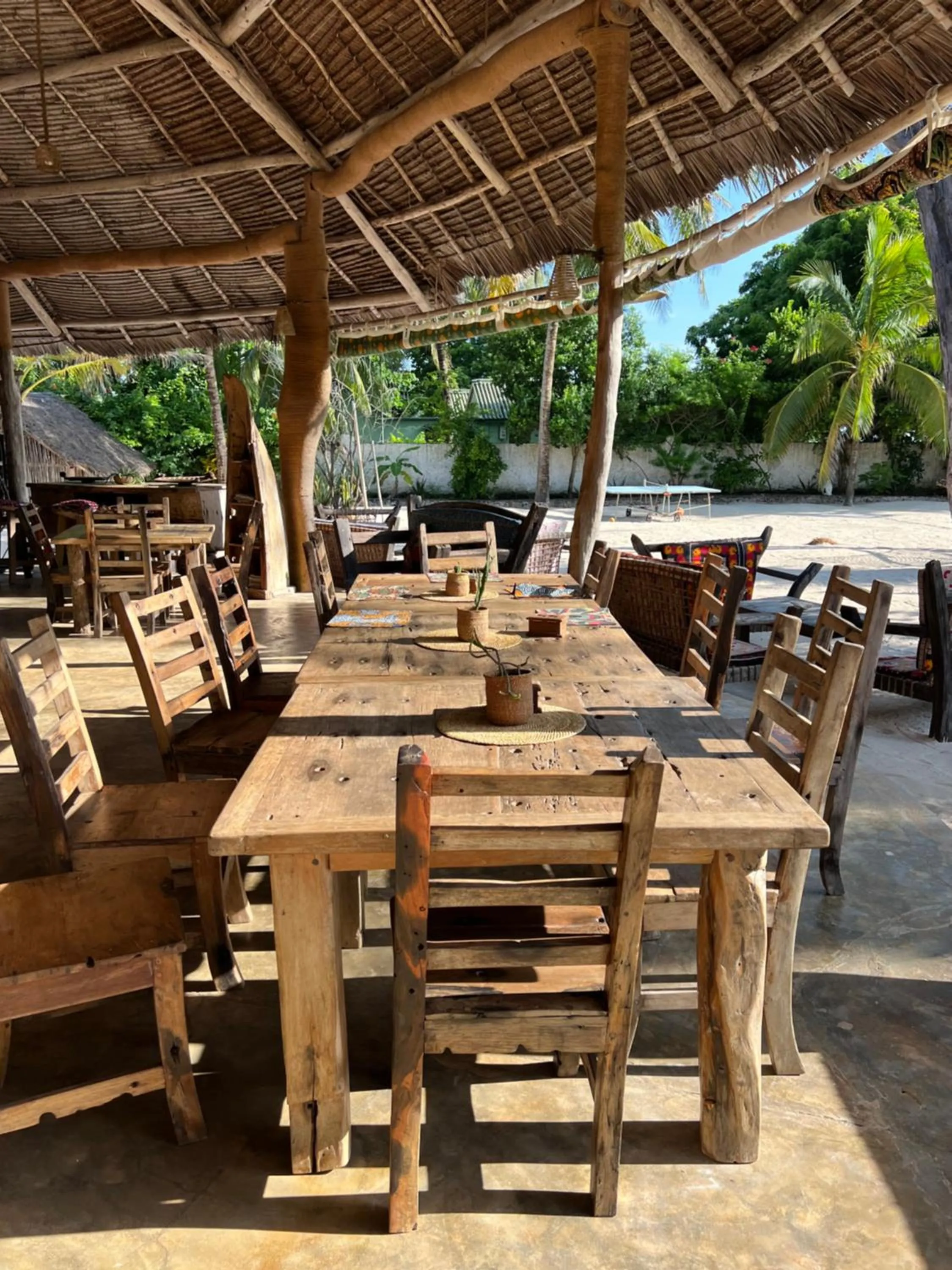 Dining area in Ujamaa Beach Resort