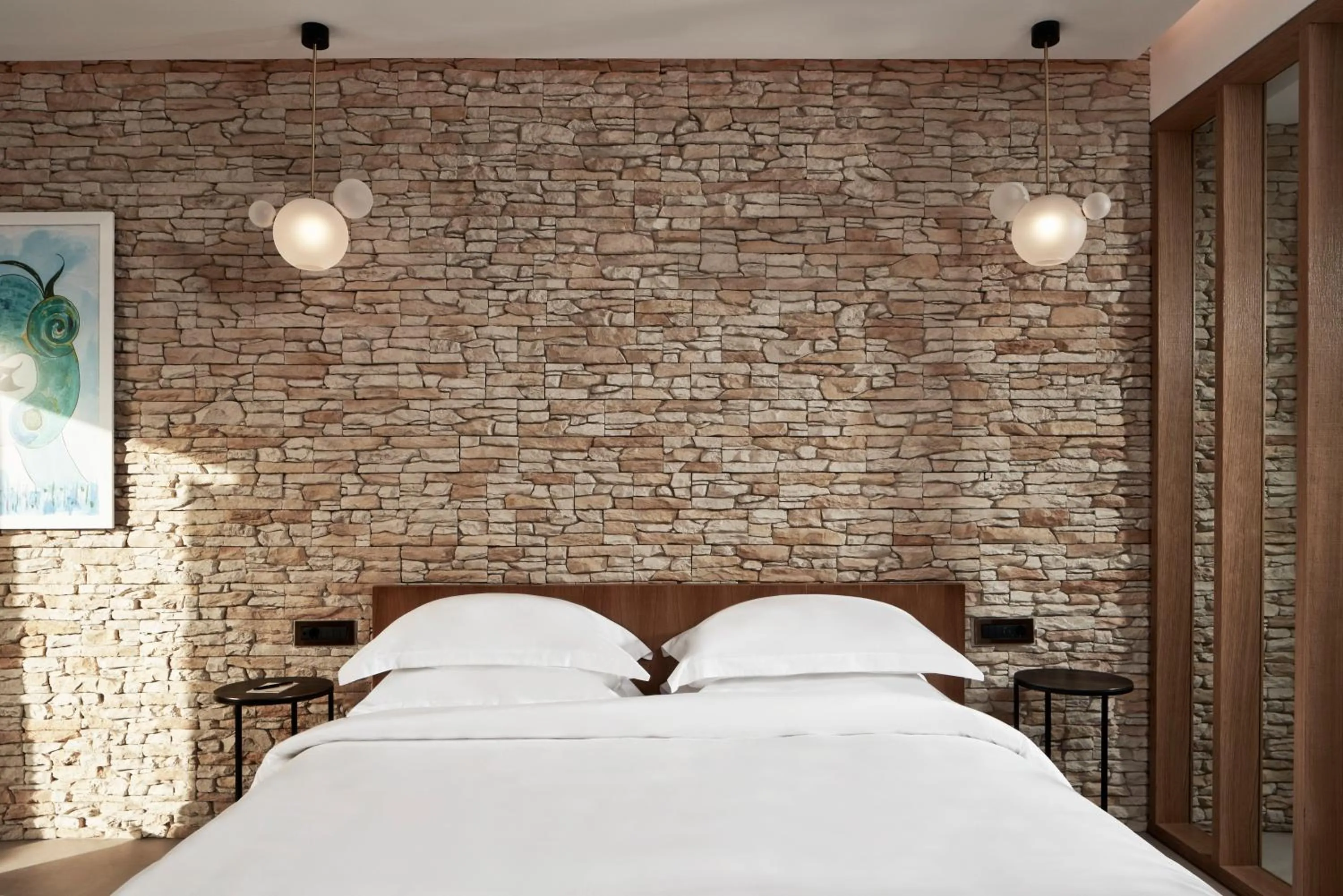 Bedroom, Bed in Myconian Naia - Preferred Hotels & Resorts