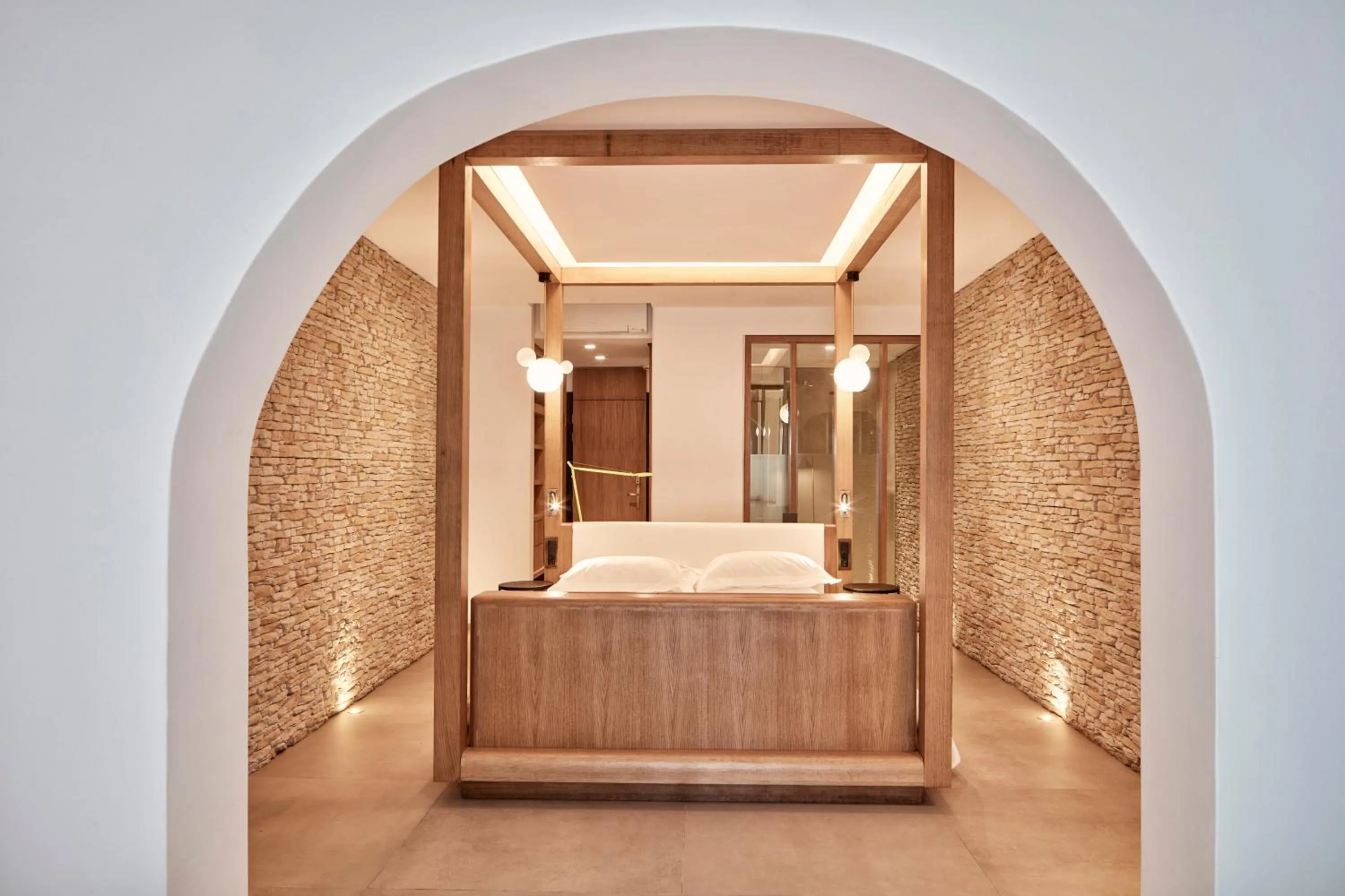 Bedroom in Myconian Naia - Preferred Hotels & Resorts