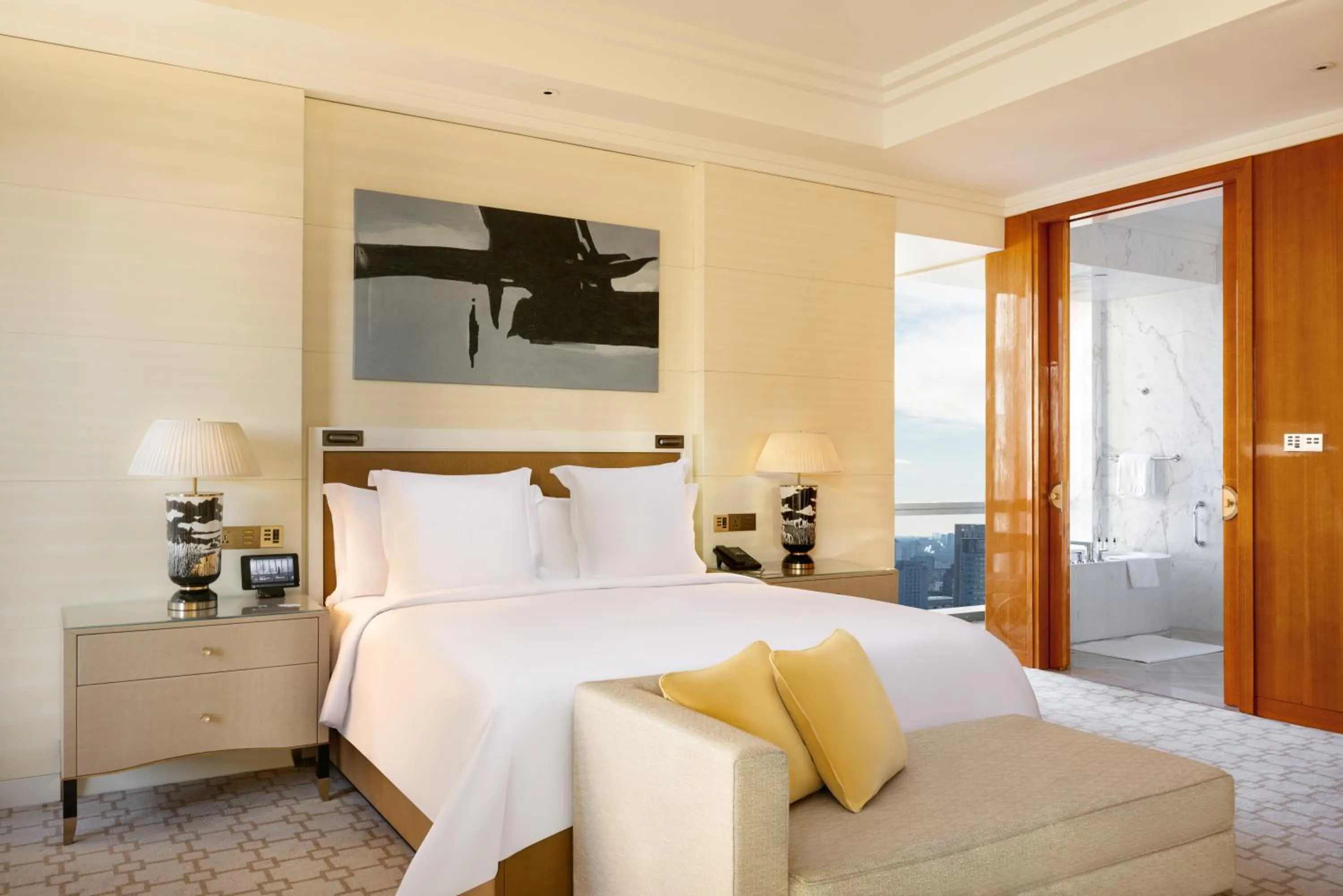 Bed in Four Seasons Hotel Tianjin