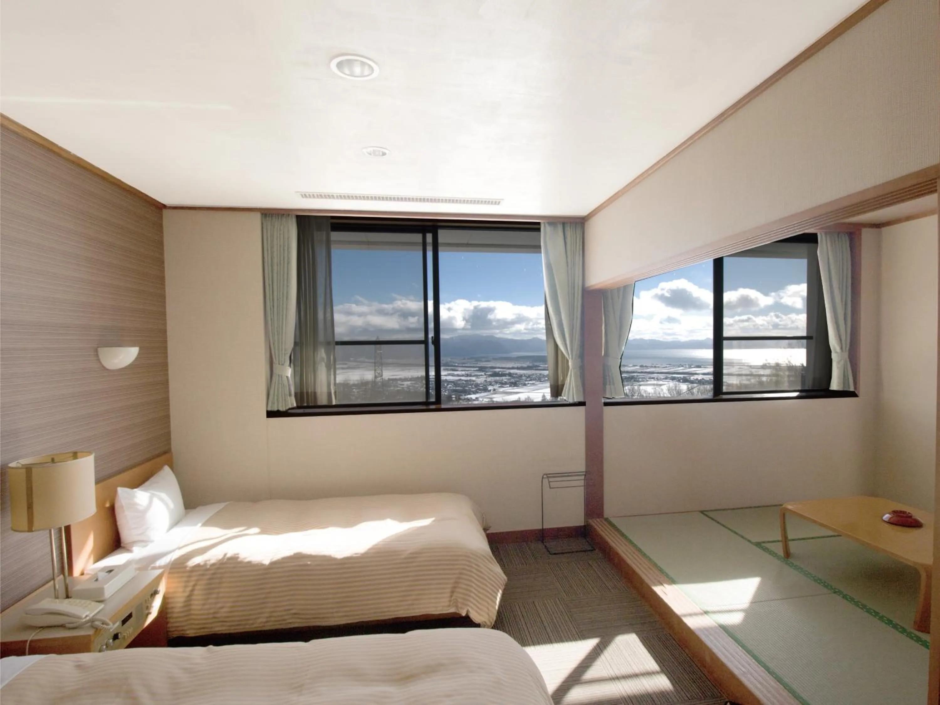 View (from property/room), Bed in Villa Inawashiro