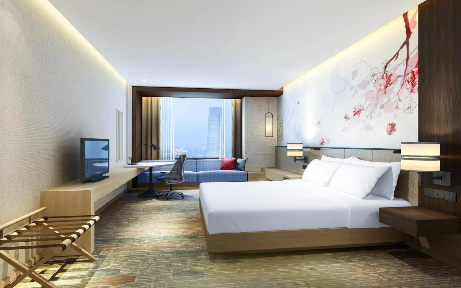 Photo of the whole room, Bed in Hilton Garden Inn Zhongshan Guzhen