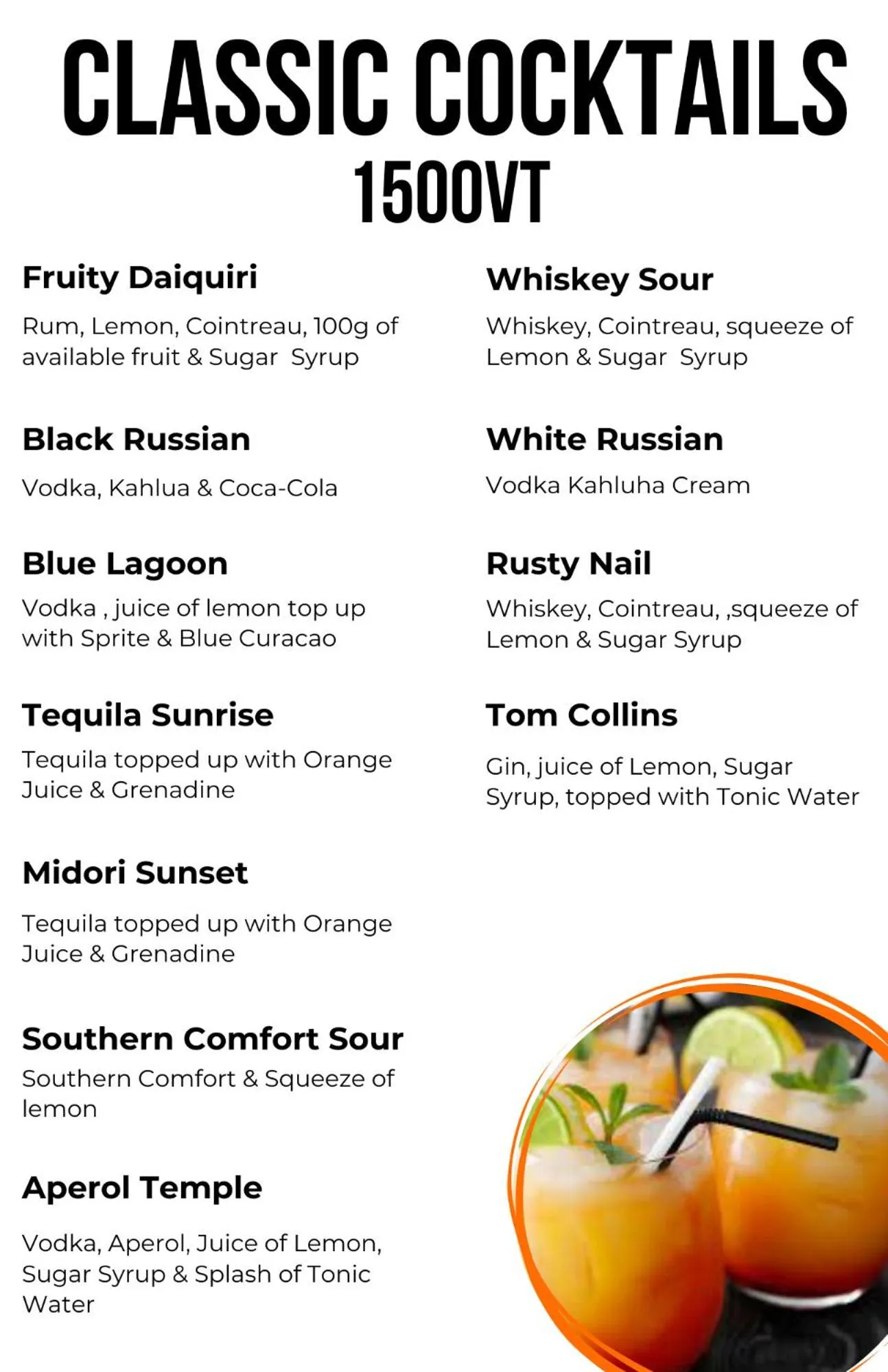 Food and drinks in Retreat Seaside