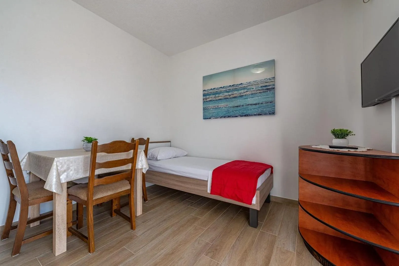 Living room, Bed in Apartments Protega