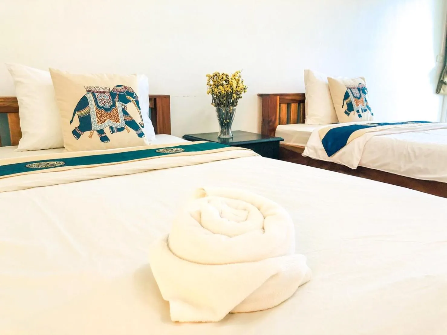 Bed in Baanlugchange Hotel โรงแรมบ้านลูกช้าง