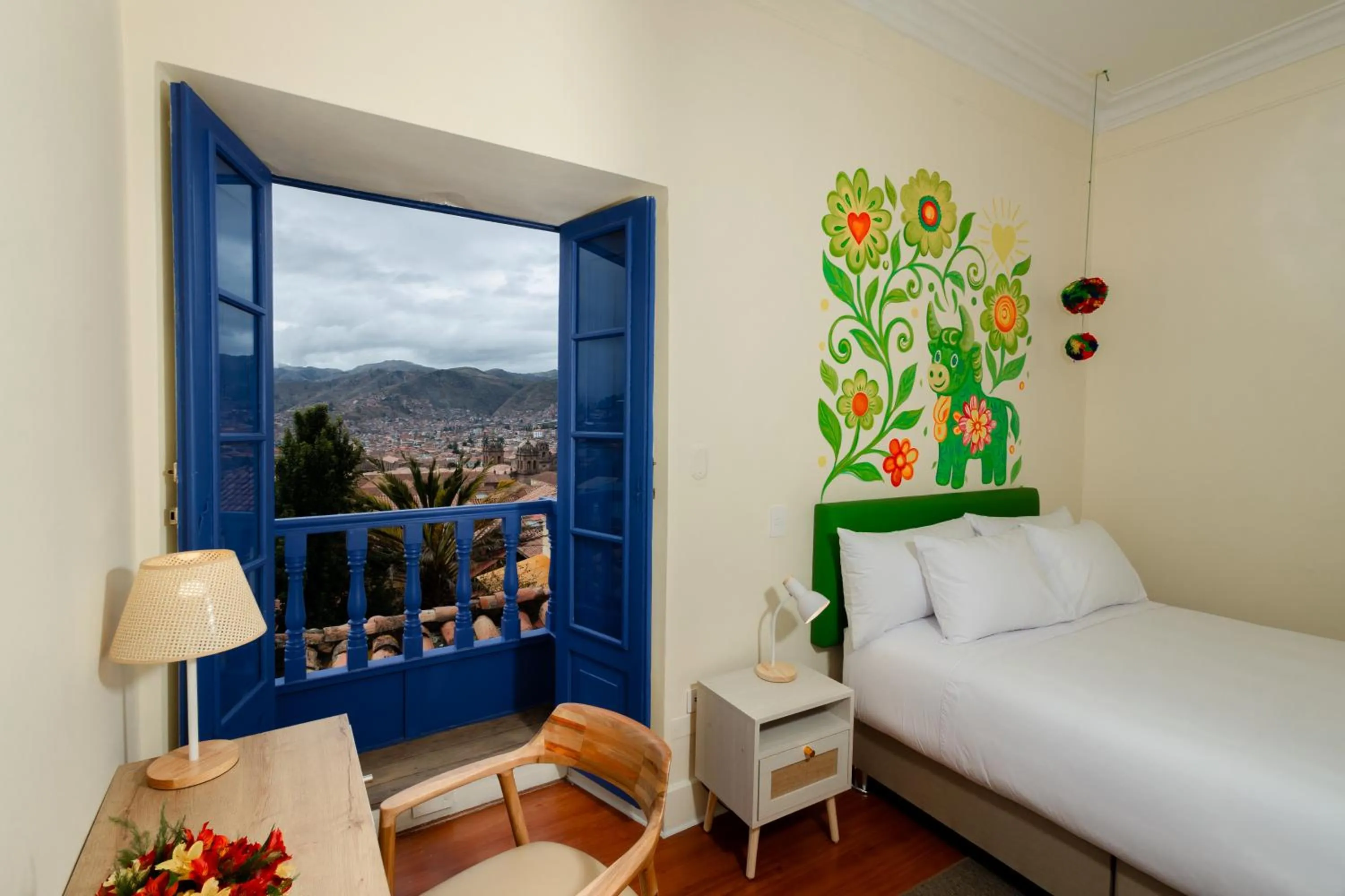 View (from property/room), Bed in 7 Toritos Hotel Boutique by Hacienda
