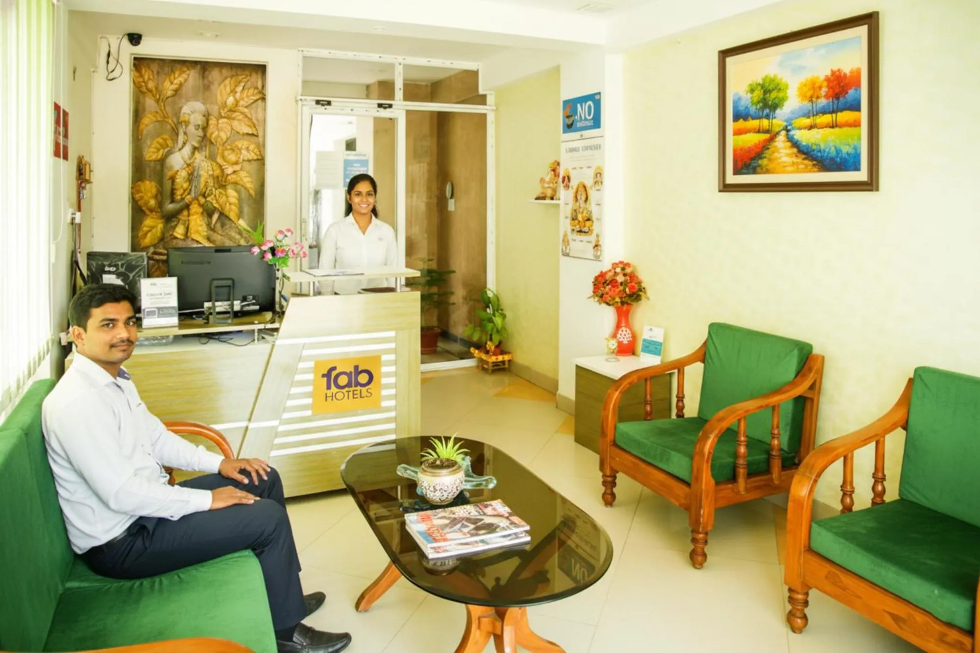 Lobby or reception in FabHotel Eleanora - New Town