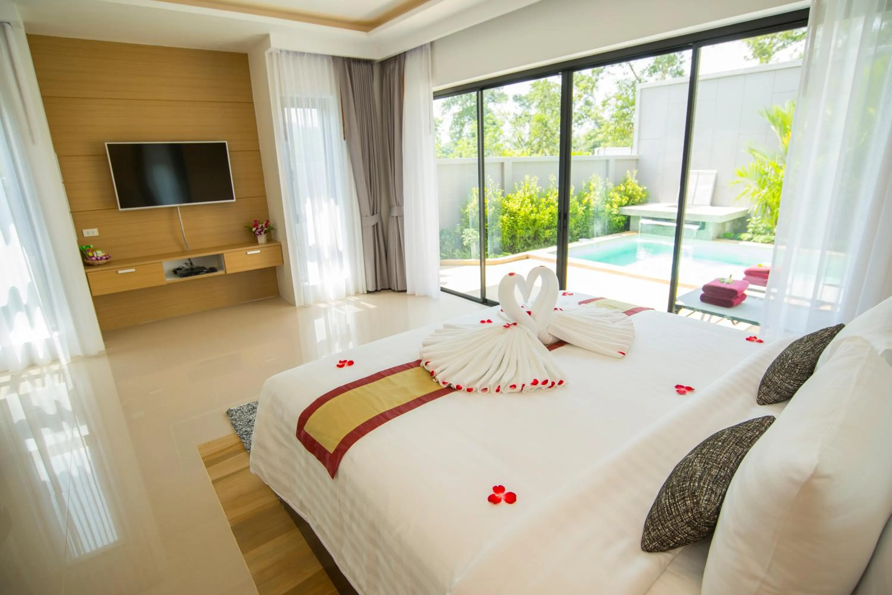 Patio, Bed in Pumeria Resort Phuket - SHA Plus