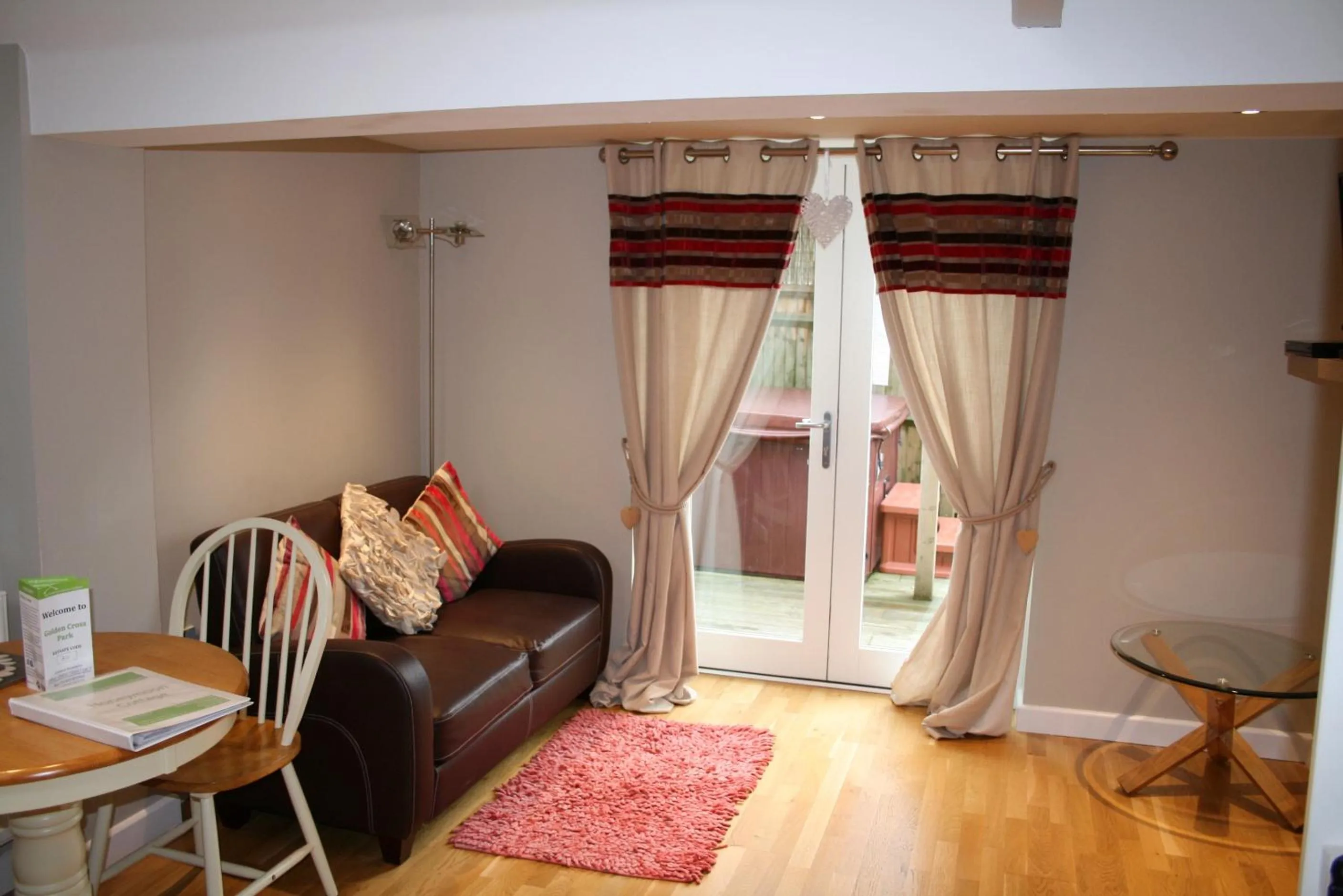 Living room in Golden Cross Holiday Park