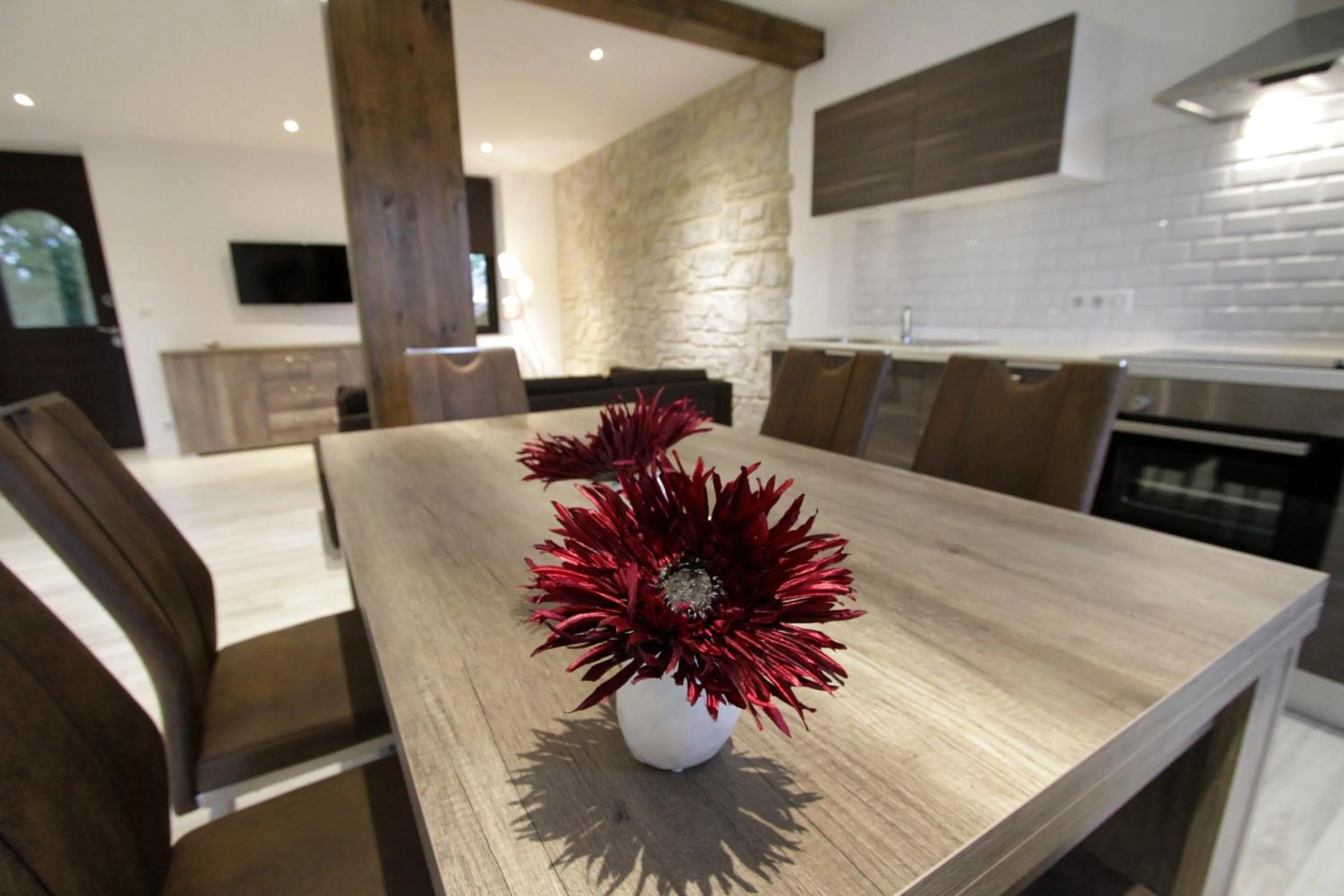 Kitchen or kitchenette in Le Moulin d'Oscar & Spa - Mulhouse Nord