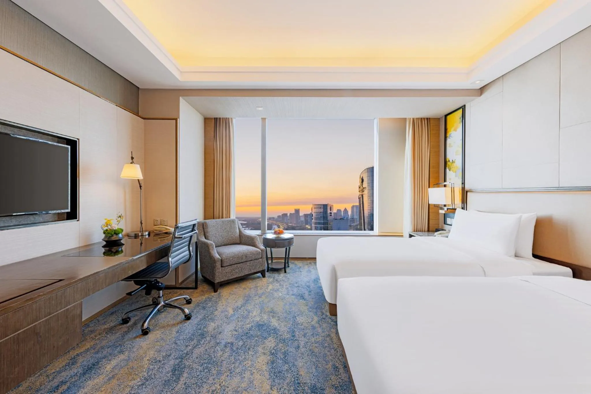 Photo of the whole room, Bed in Shangri-La Songbei, Harbin