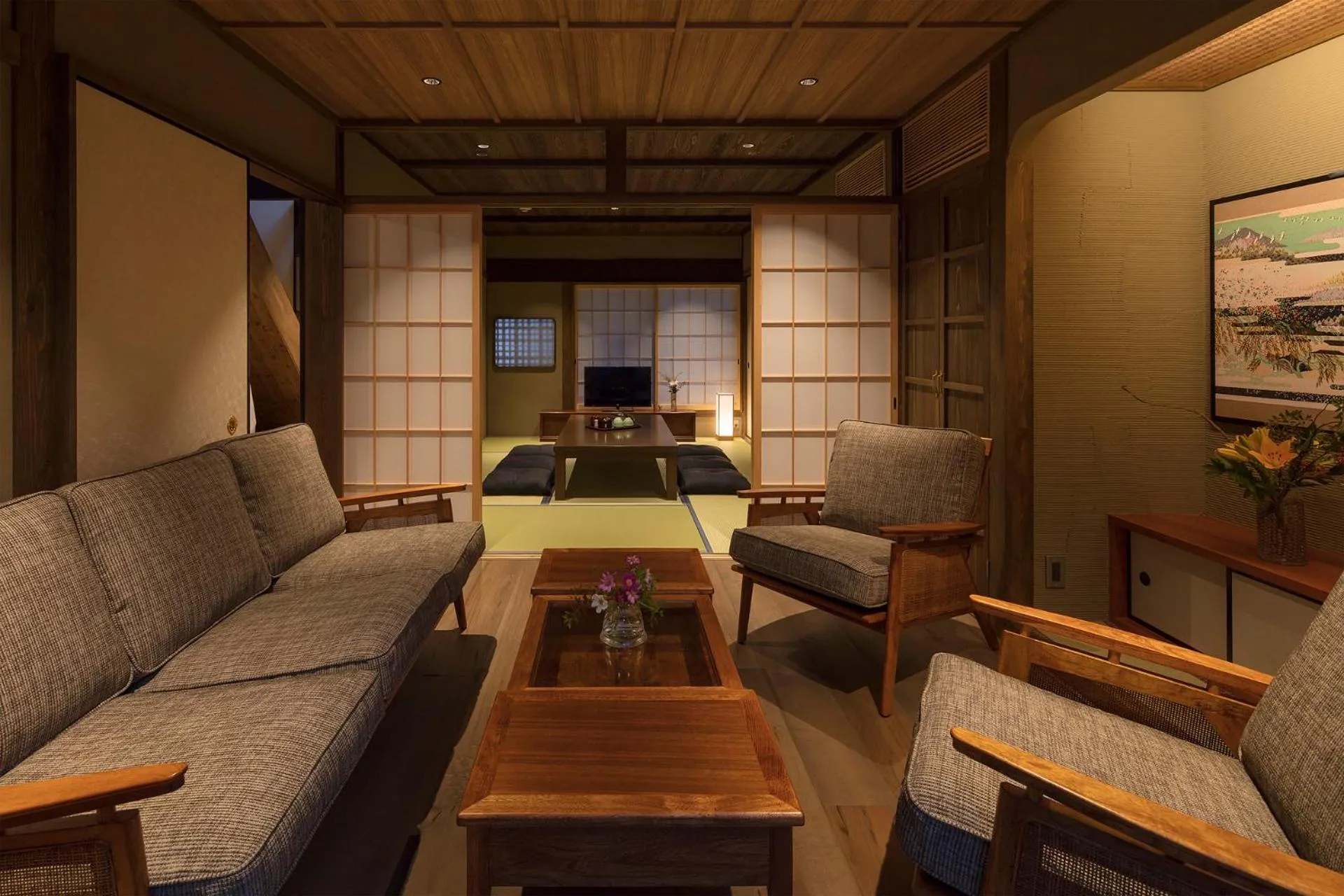 Living room in Sumitsugu Machiya House
