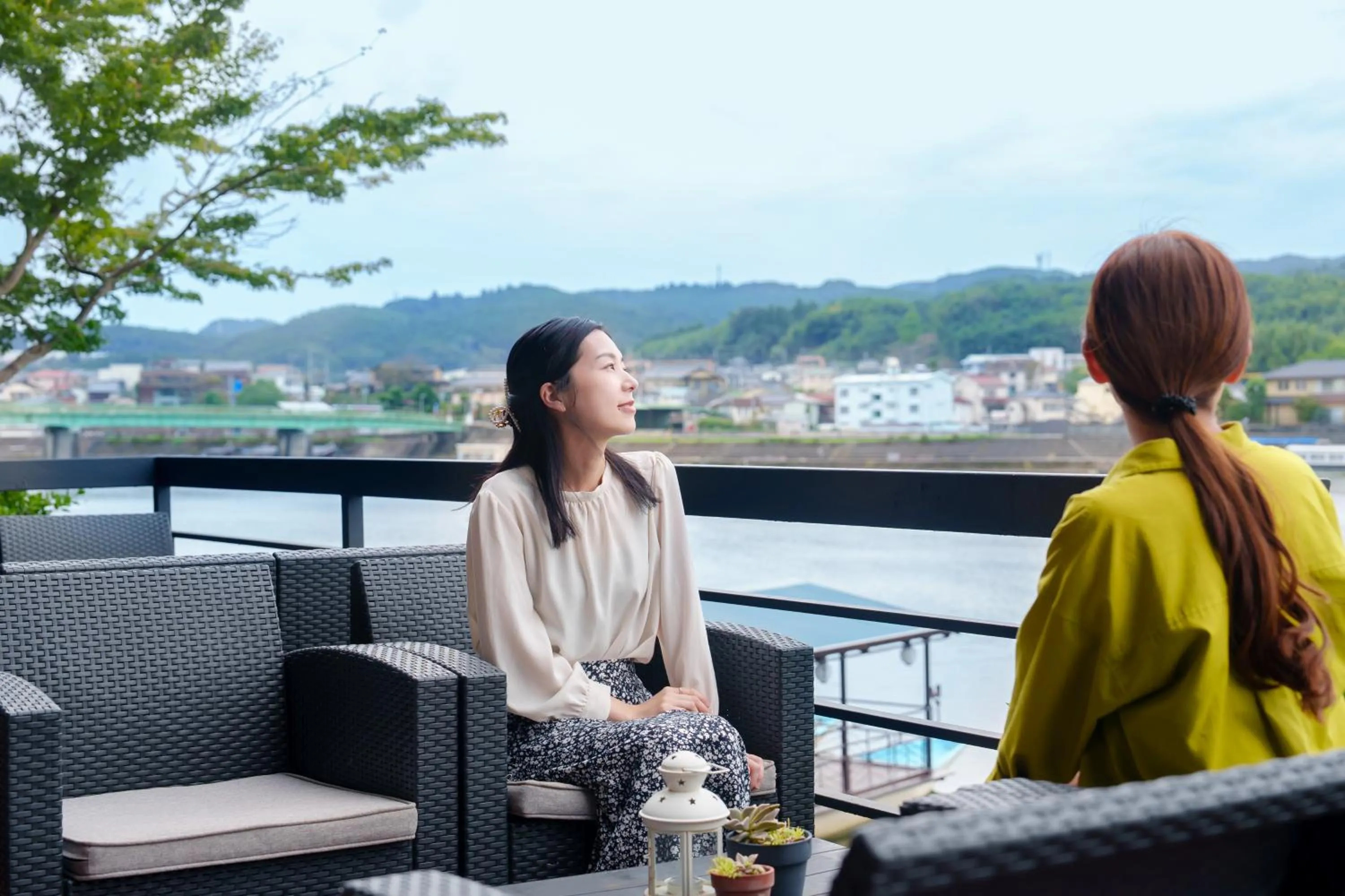 Balcony/Terrace in Hita Onsen Kizantei Hotel