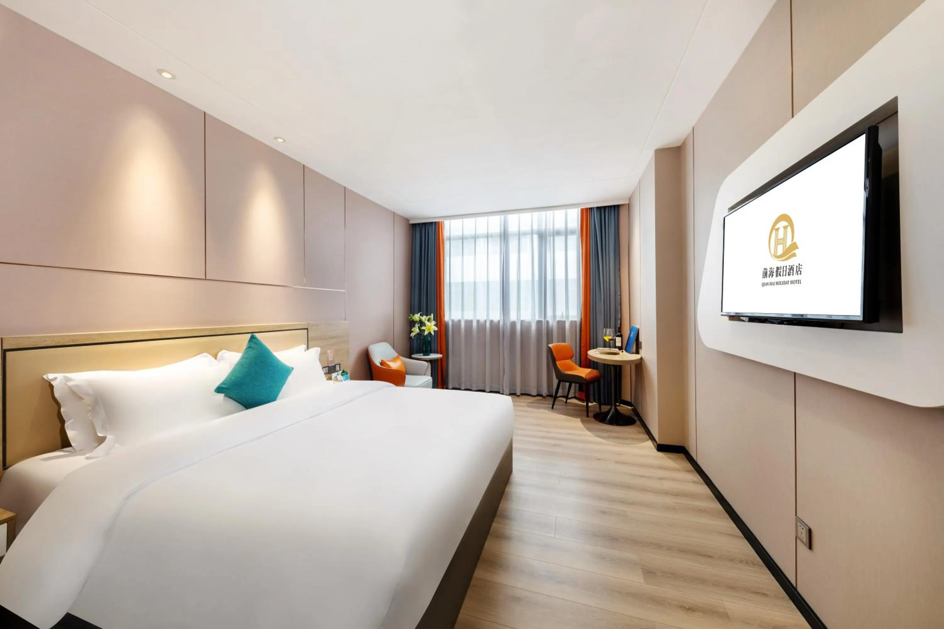 Bedroom, Bed in Qianhai Holiday Hotel