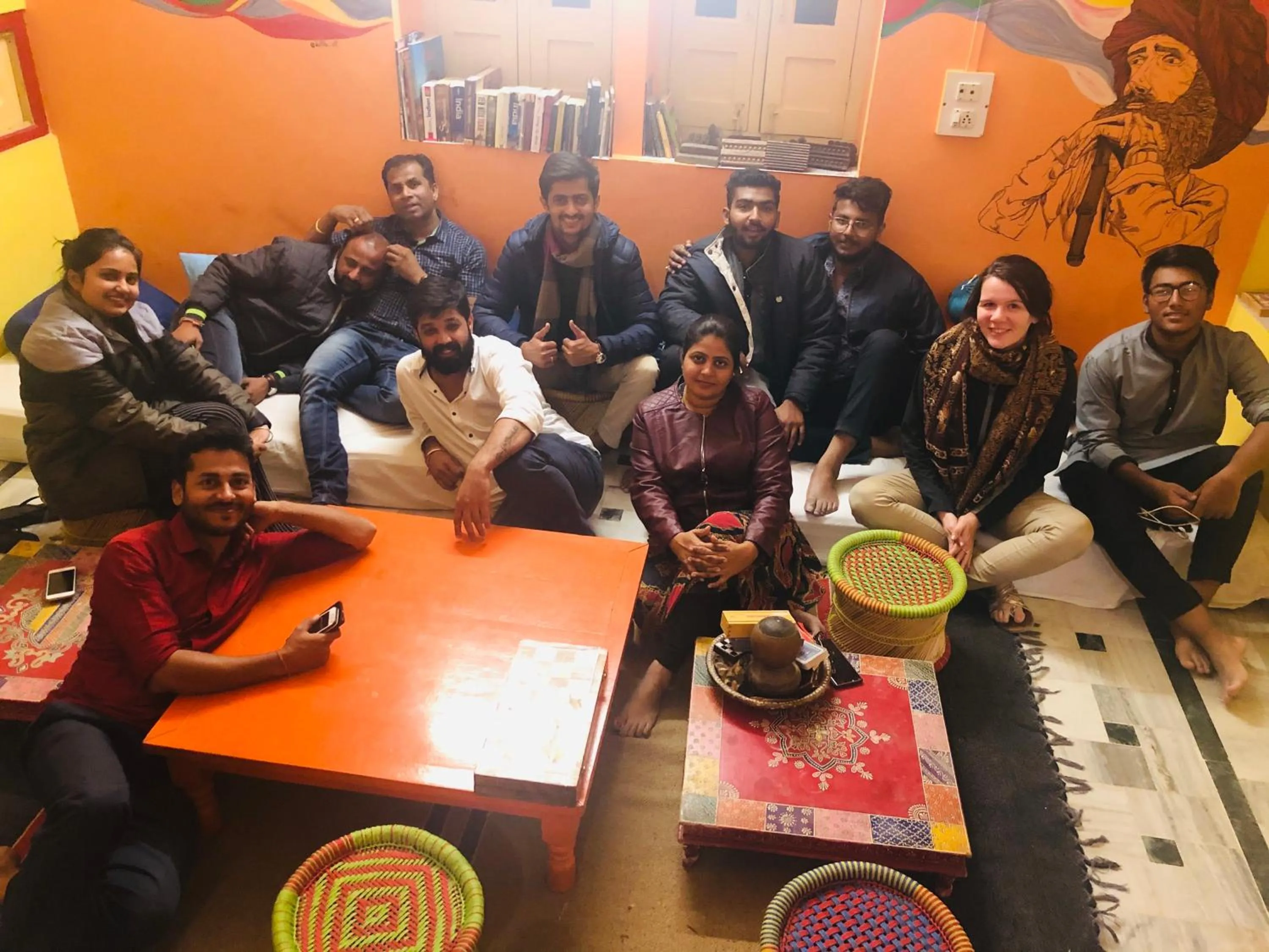 People in Jaisalmer Hostel Crowd