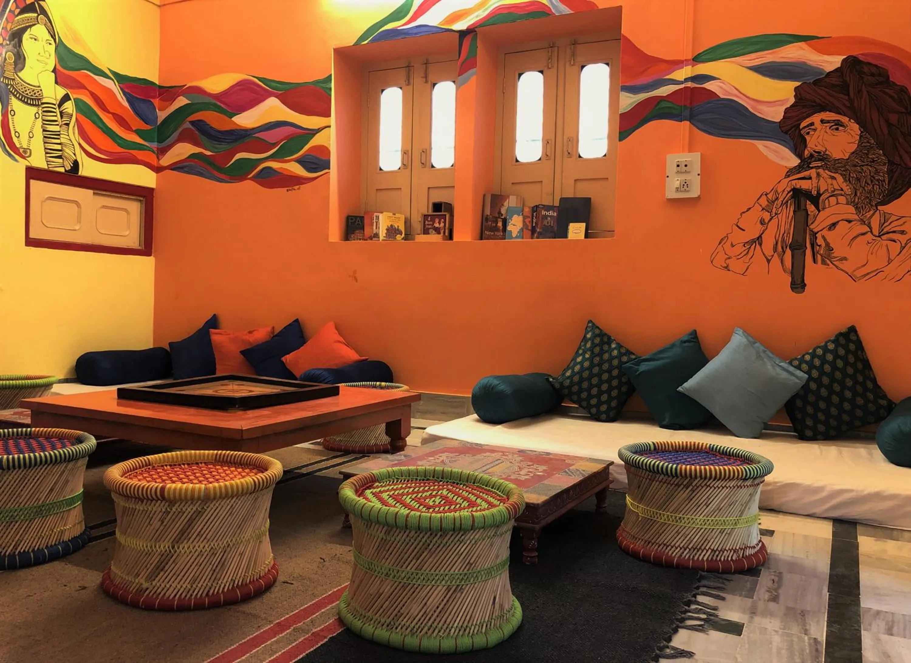 Library in Jaisalmer Hostel Crowd