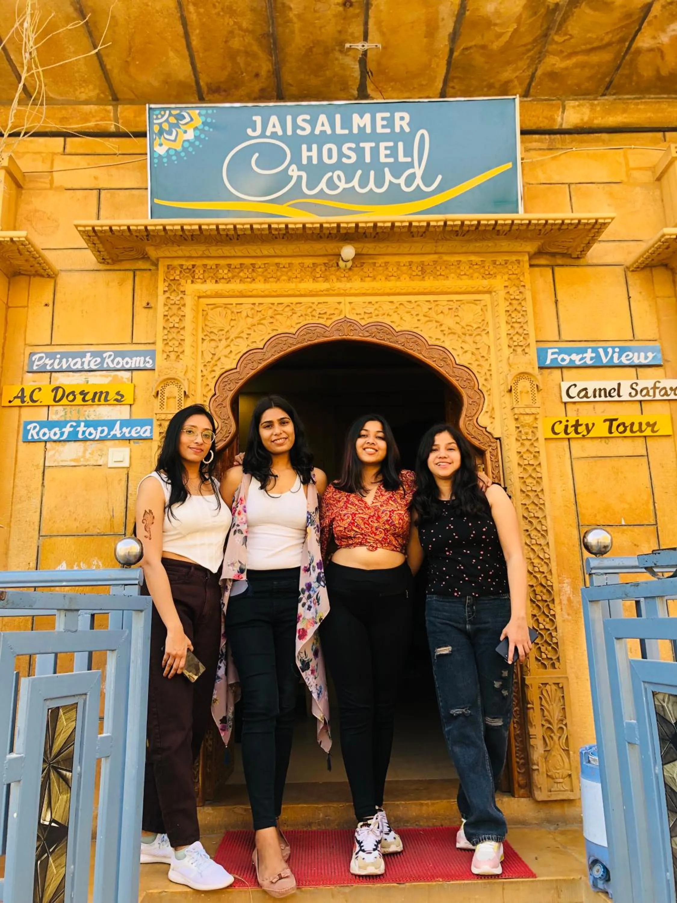 group of guests in Jaisalmer Hostel Crowd