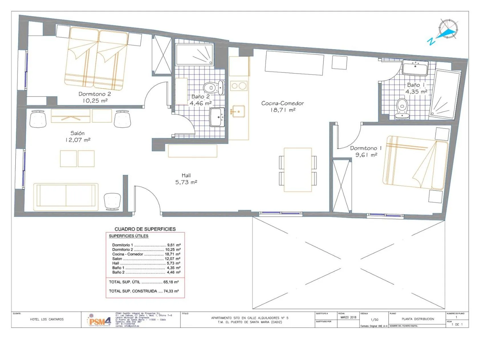 Floor plan in Apartamentos Los Cantaros