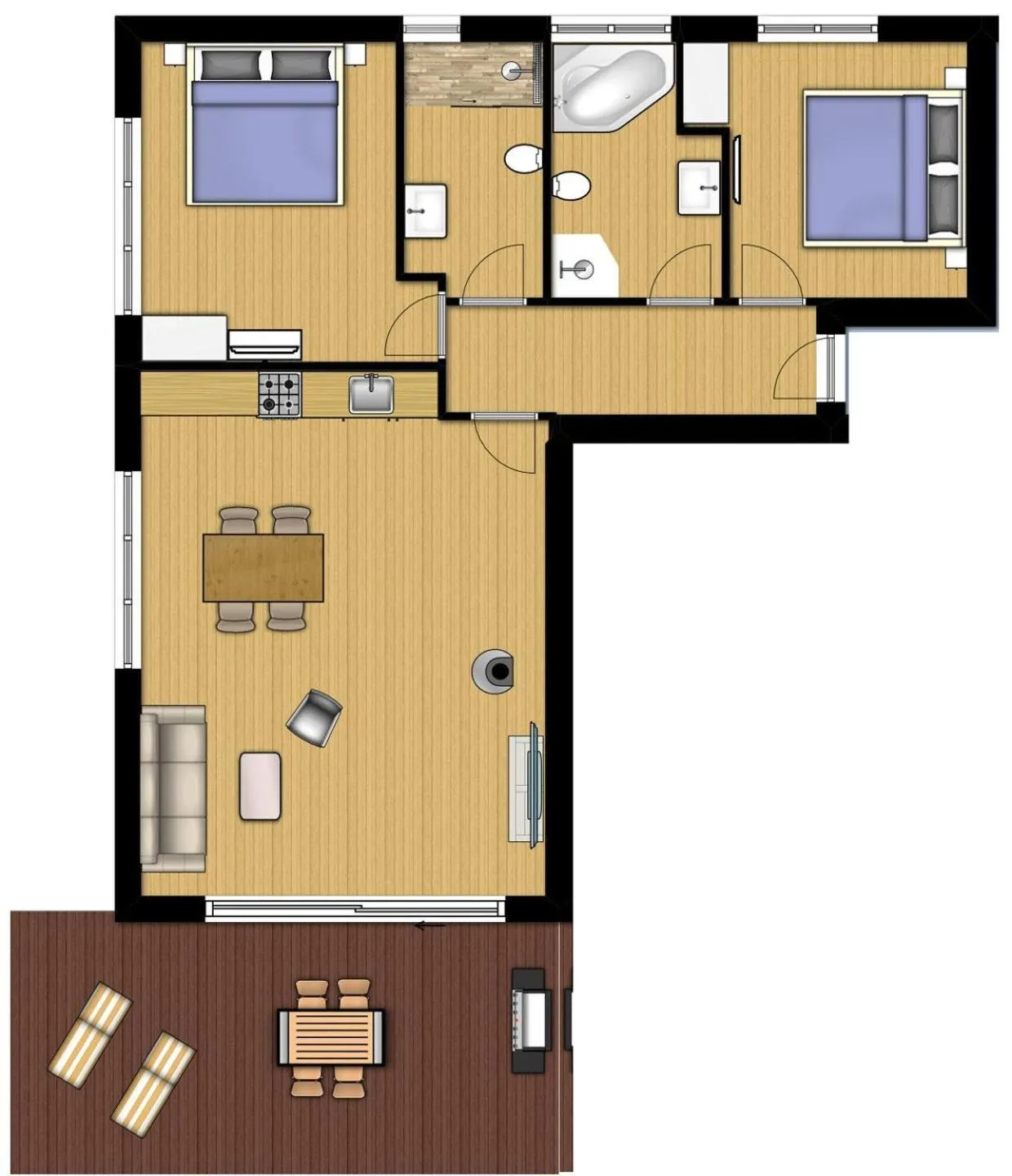 Floor plan in Beach'n'Sea Wohnung 1