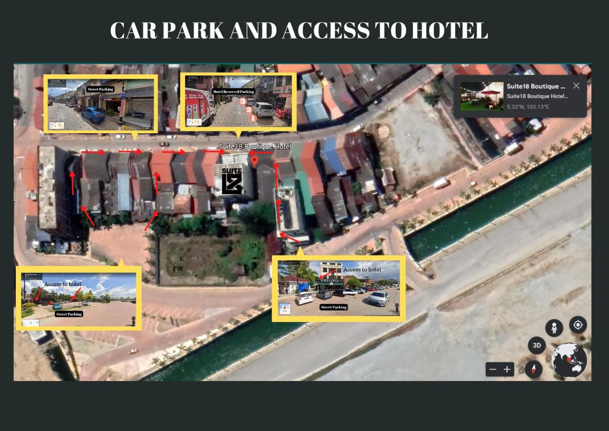 Parking in Suite 18 Boutique Hotel