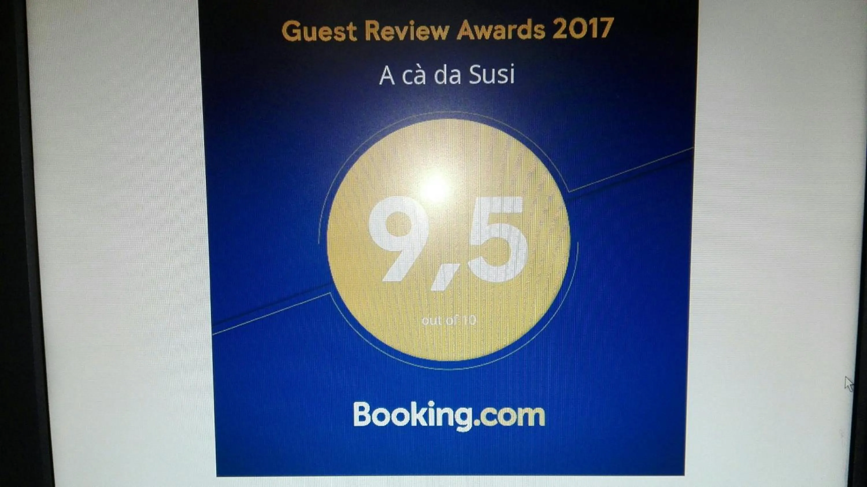 Certificate/Award in A cà da Susi