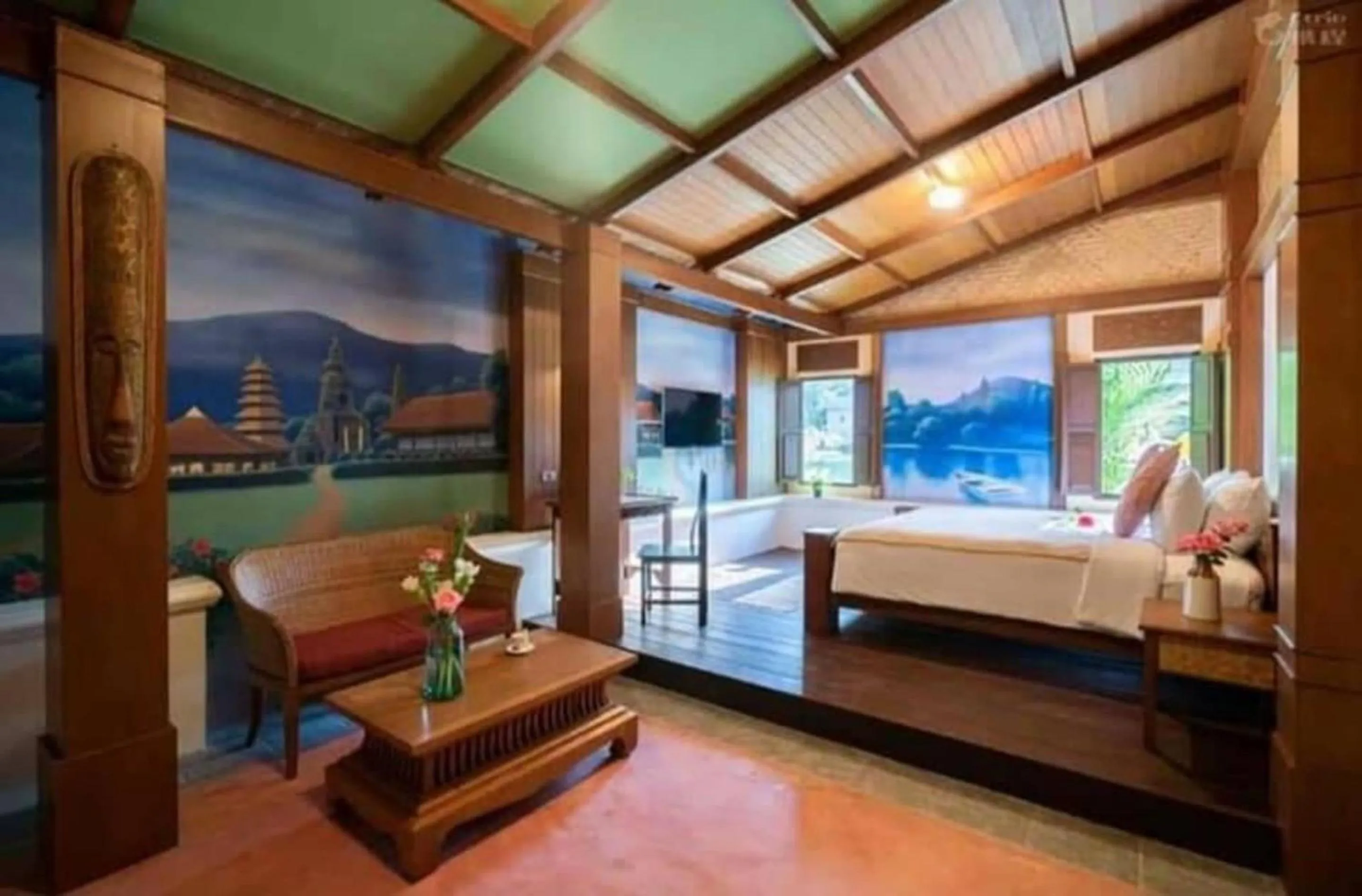 Seating area in ViangNgam LanNa Villa Resort (SHA Extra Plus)