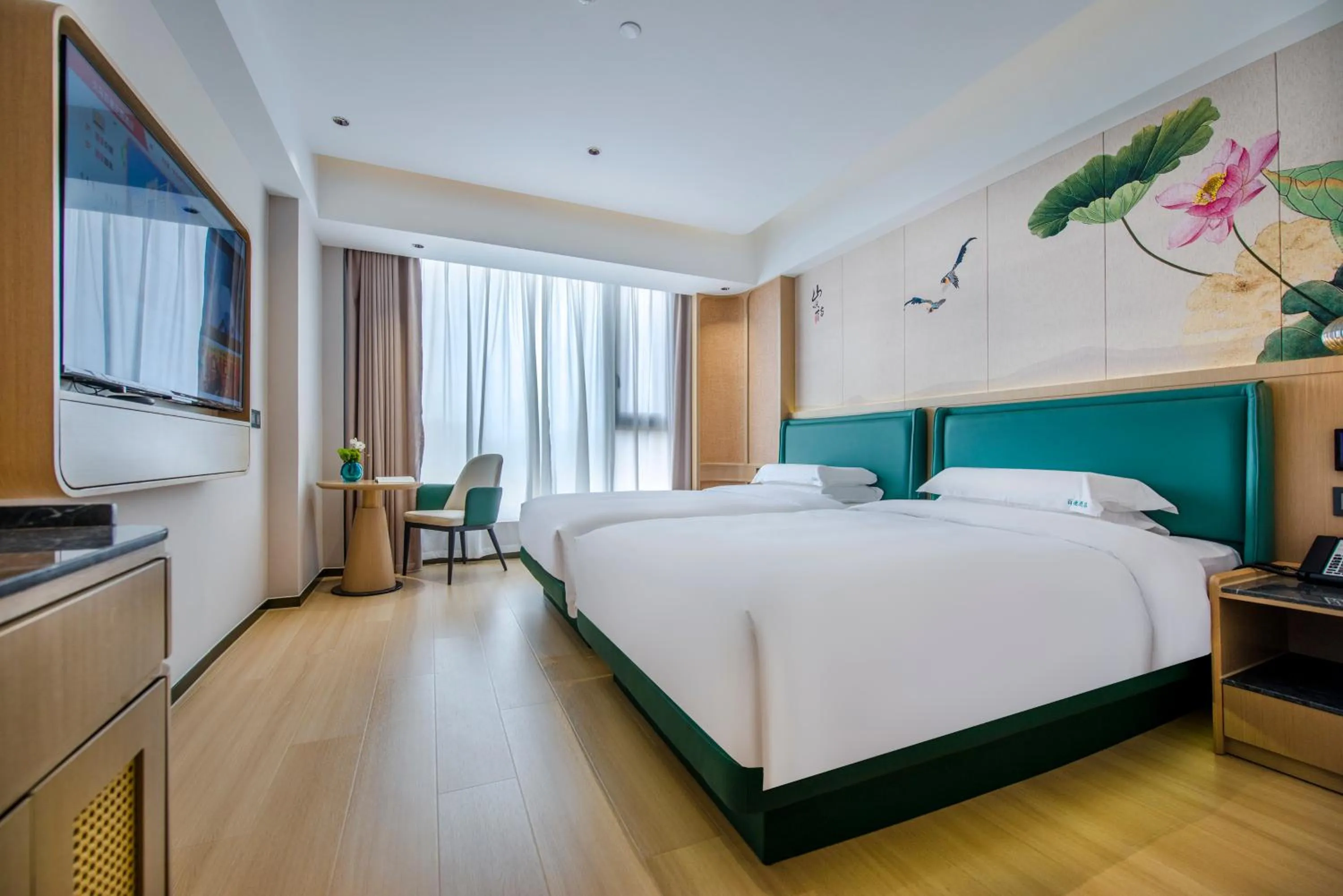 Photo of the whole room, Bed in Yiwu Baide Theme Hotel