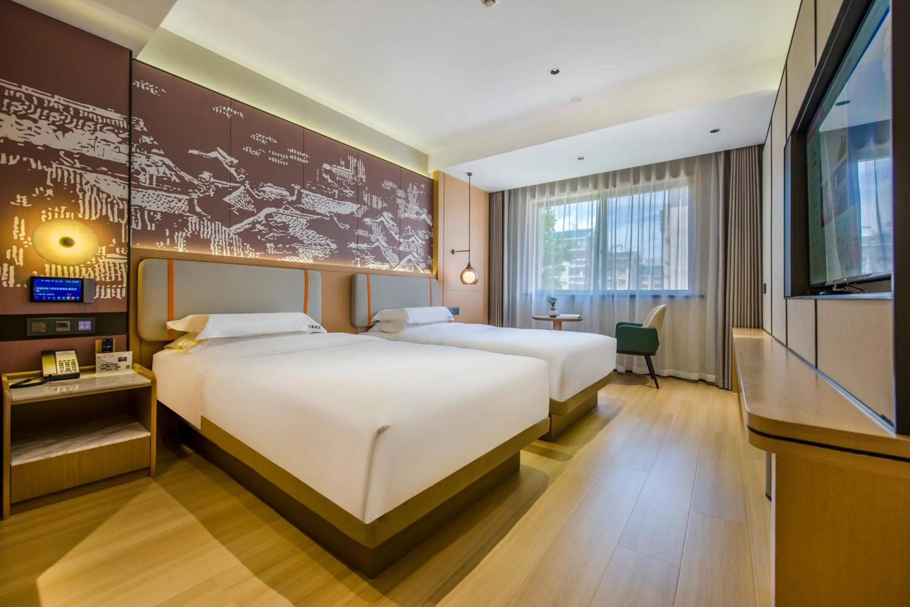 Bed in Yiwu Baide Theme Hotel